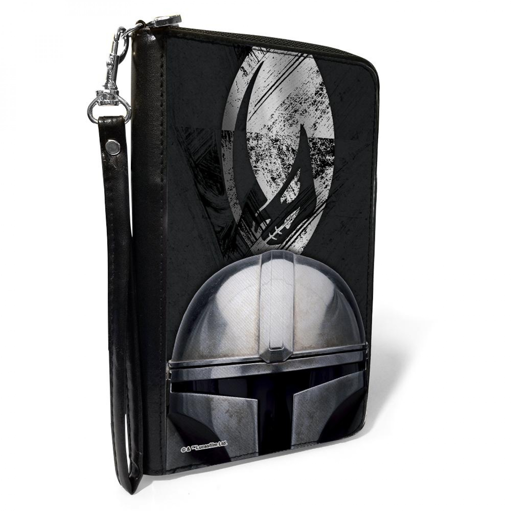 Star Wars The Mandalorian Mudhorn Armor Helmet Zip Around Wallet, Grey