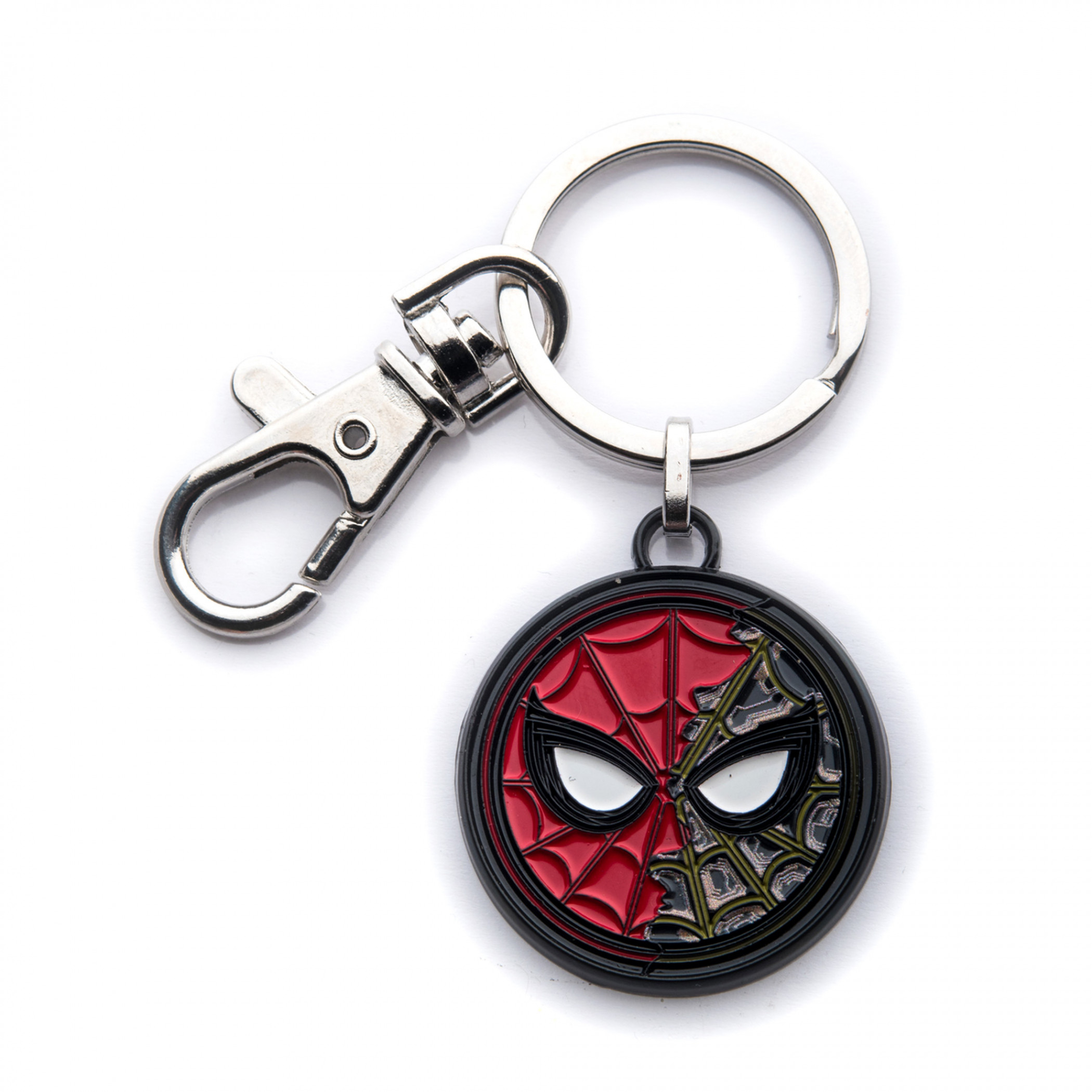 Spider-Man Split Mask Steel Keychain, Multi-Color