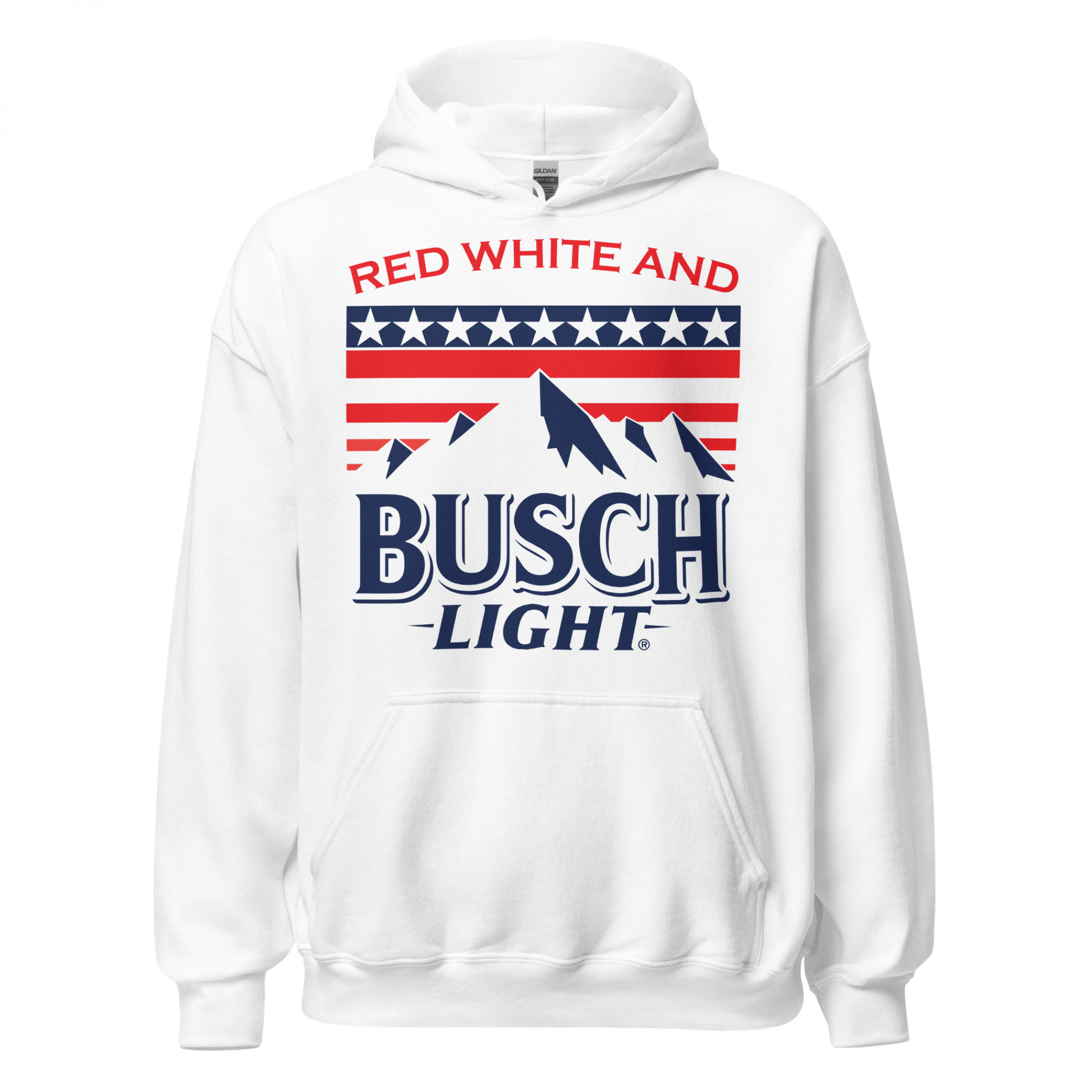 Busch Red White & Busch Light White Hoodie