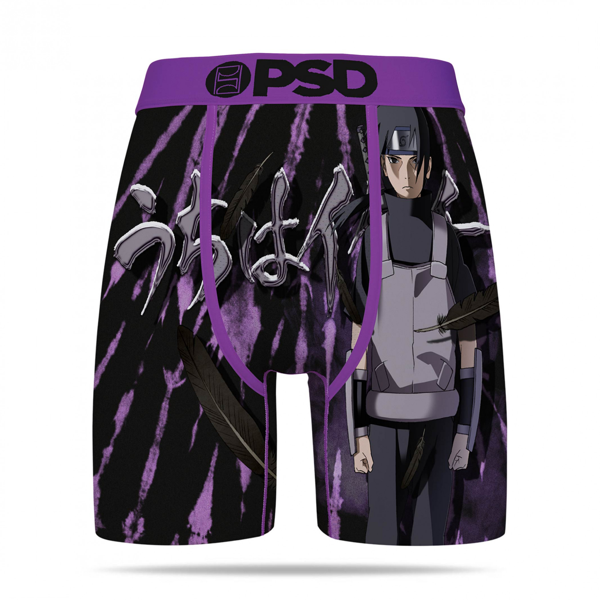 Naruto Shippuden Uchiha Itachi Hirigana Name Text Men's PSD Boxer Briefs, Purple