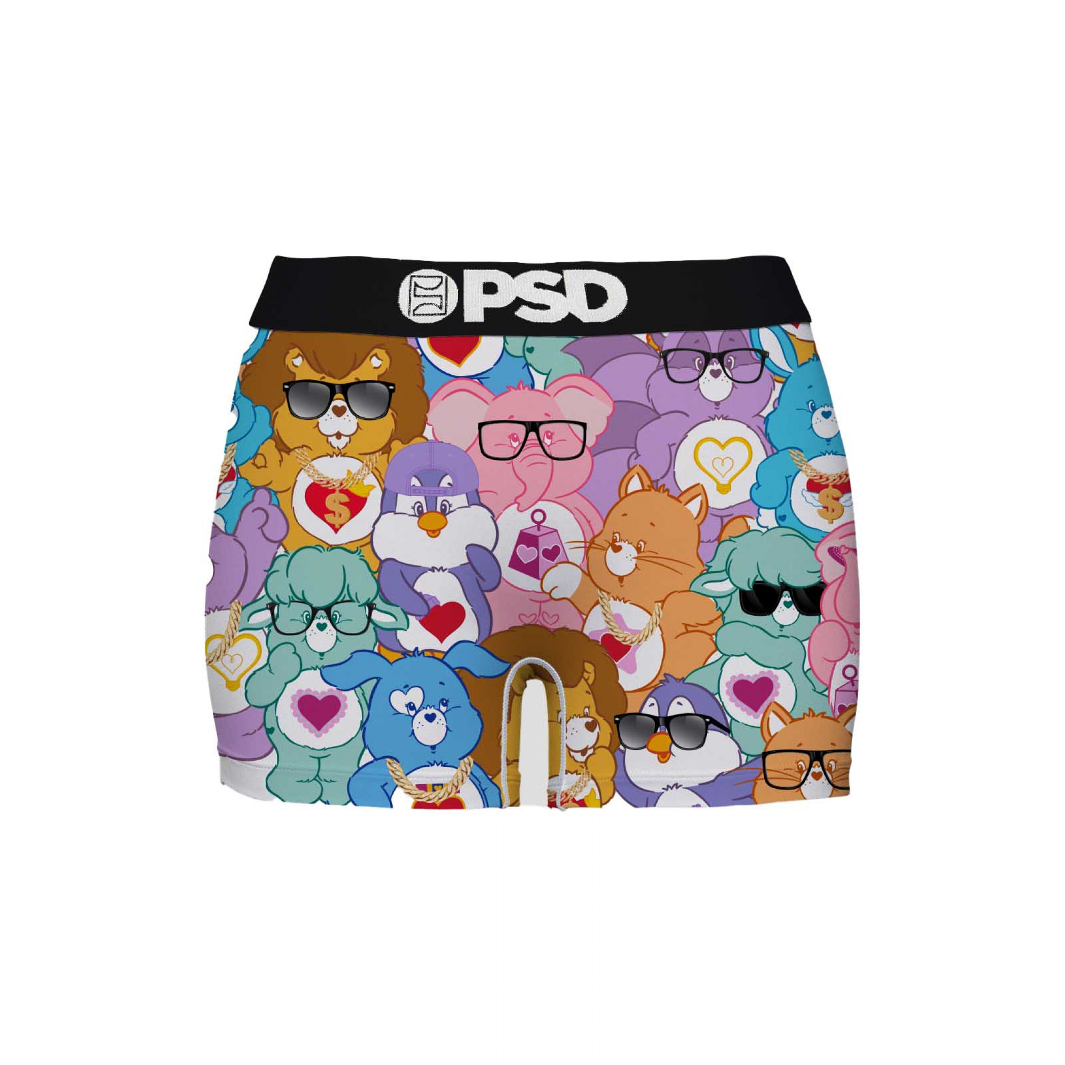 Care Bears Homies All Over PSD Boyshorts Underwear, Black