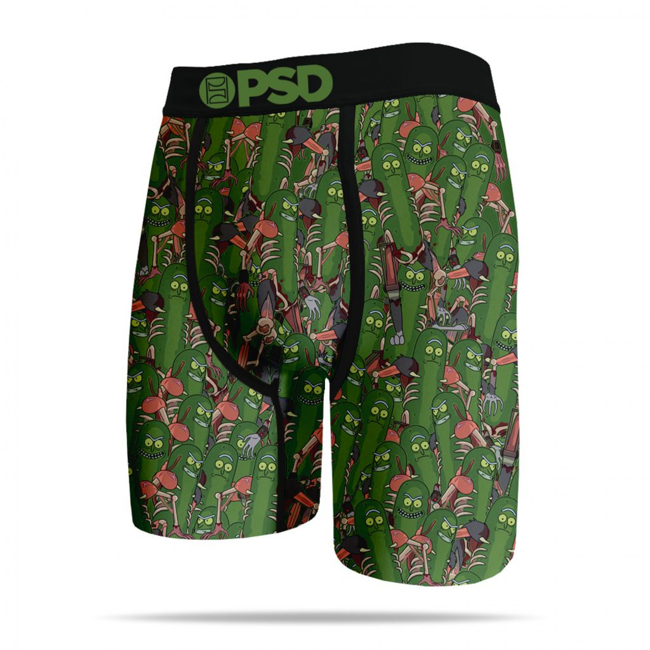 Rick and Morty Prickle Rick Collage PSD Boxer Briefs, Green
