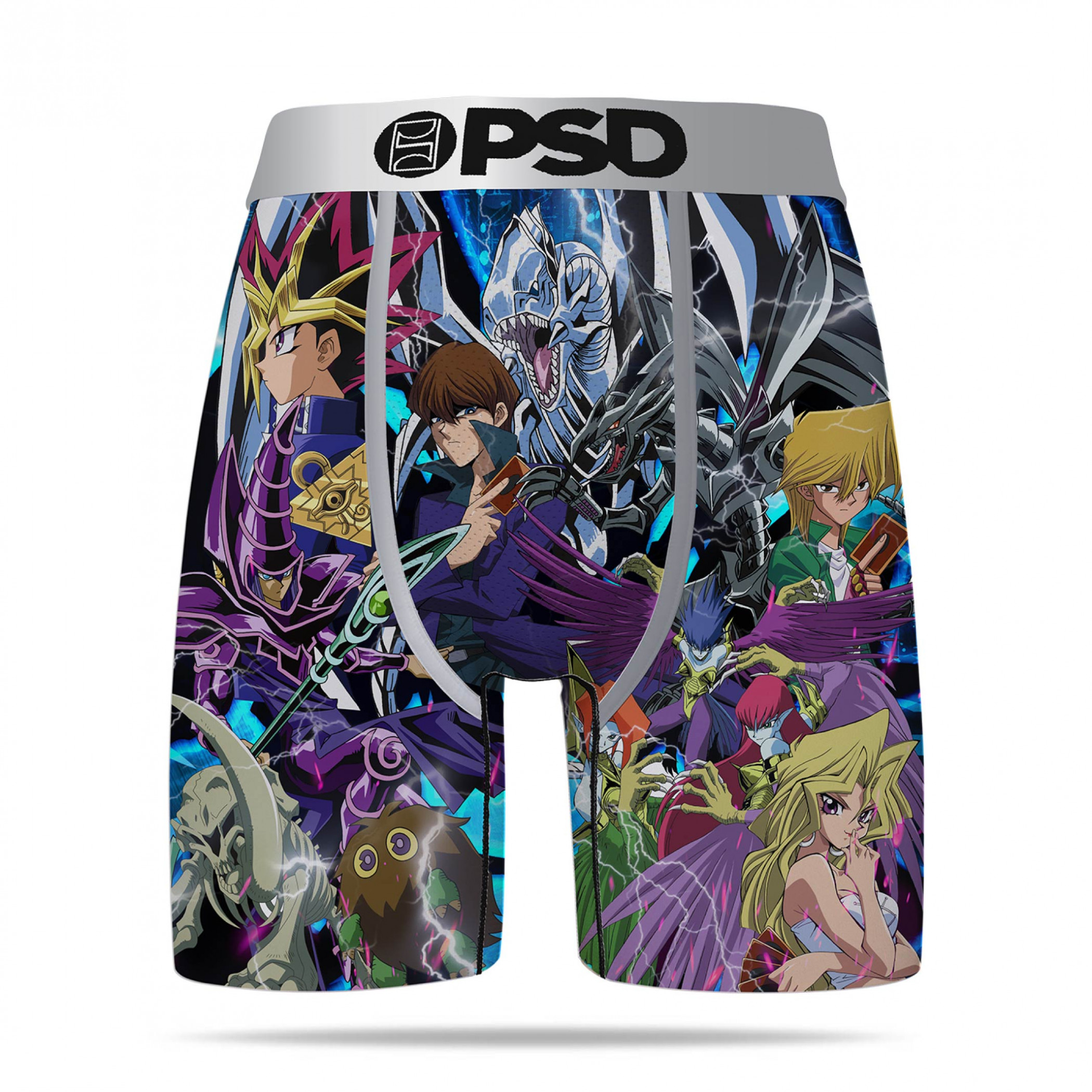 Yu-Gi-Oh Blue-Eyes Dragon Men's PSD Boxer Briefs, Black