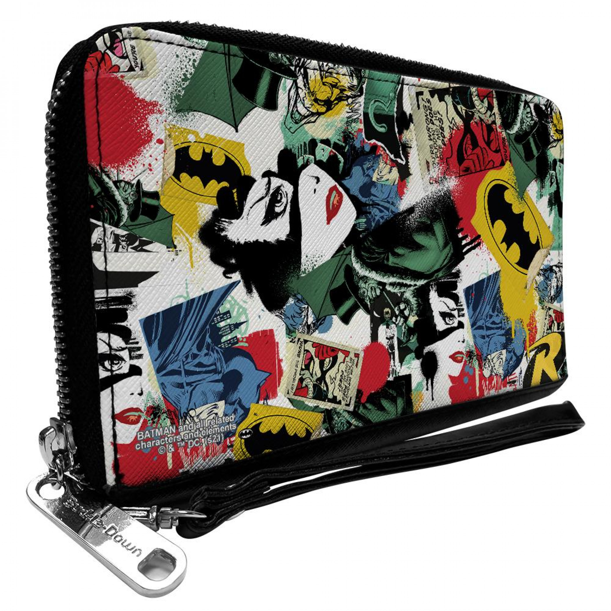 Batman And Gotham City Villains Graffiti Women's Zip Around Wallet, Multi-Color