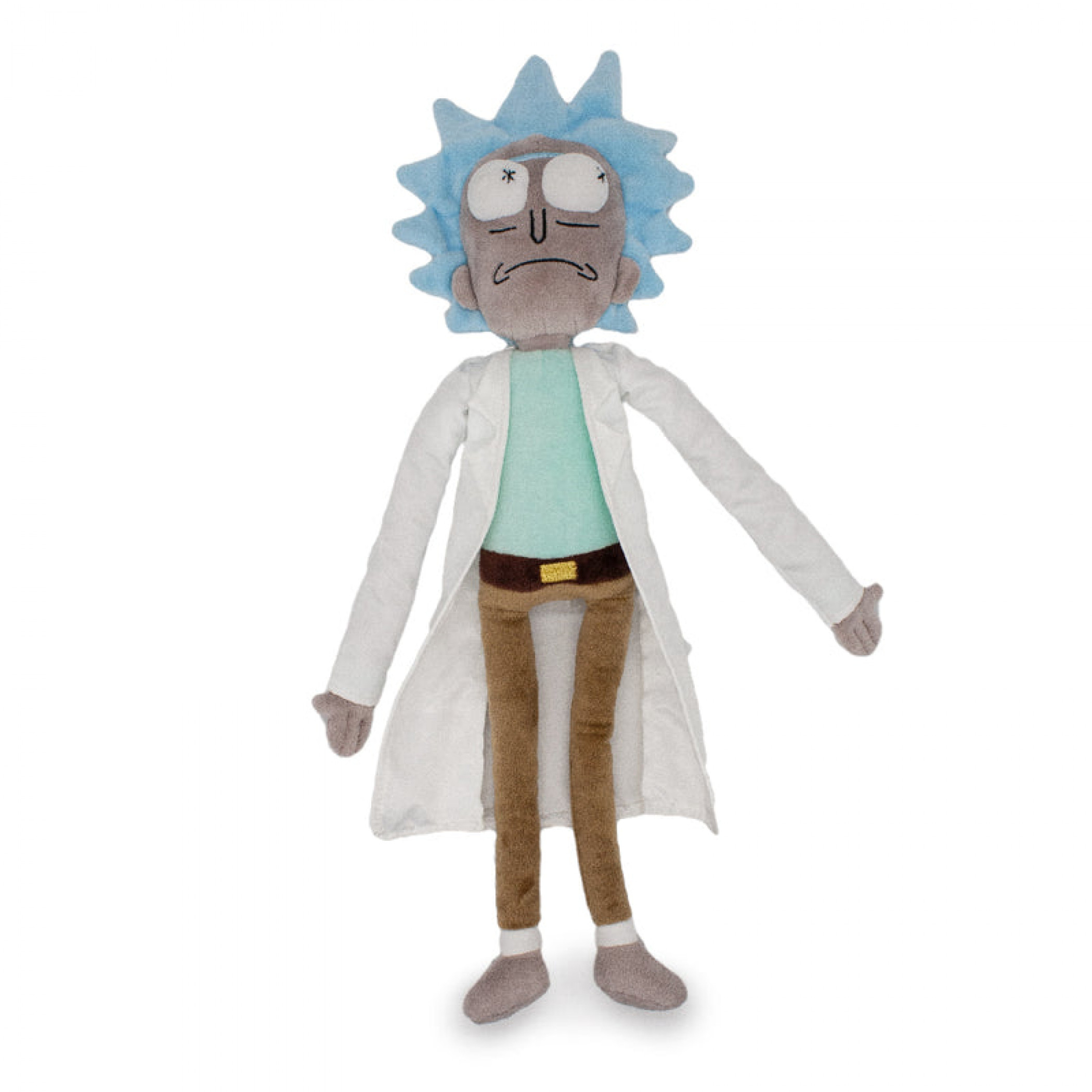 Rick and Morty Rick Sanchez Standing Pose Plush Squeaky Dog Toy, Multi-Color