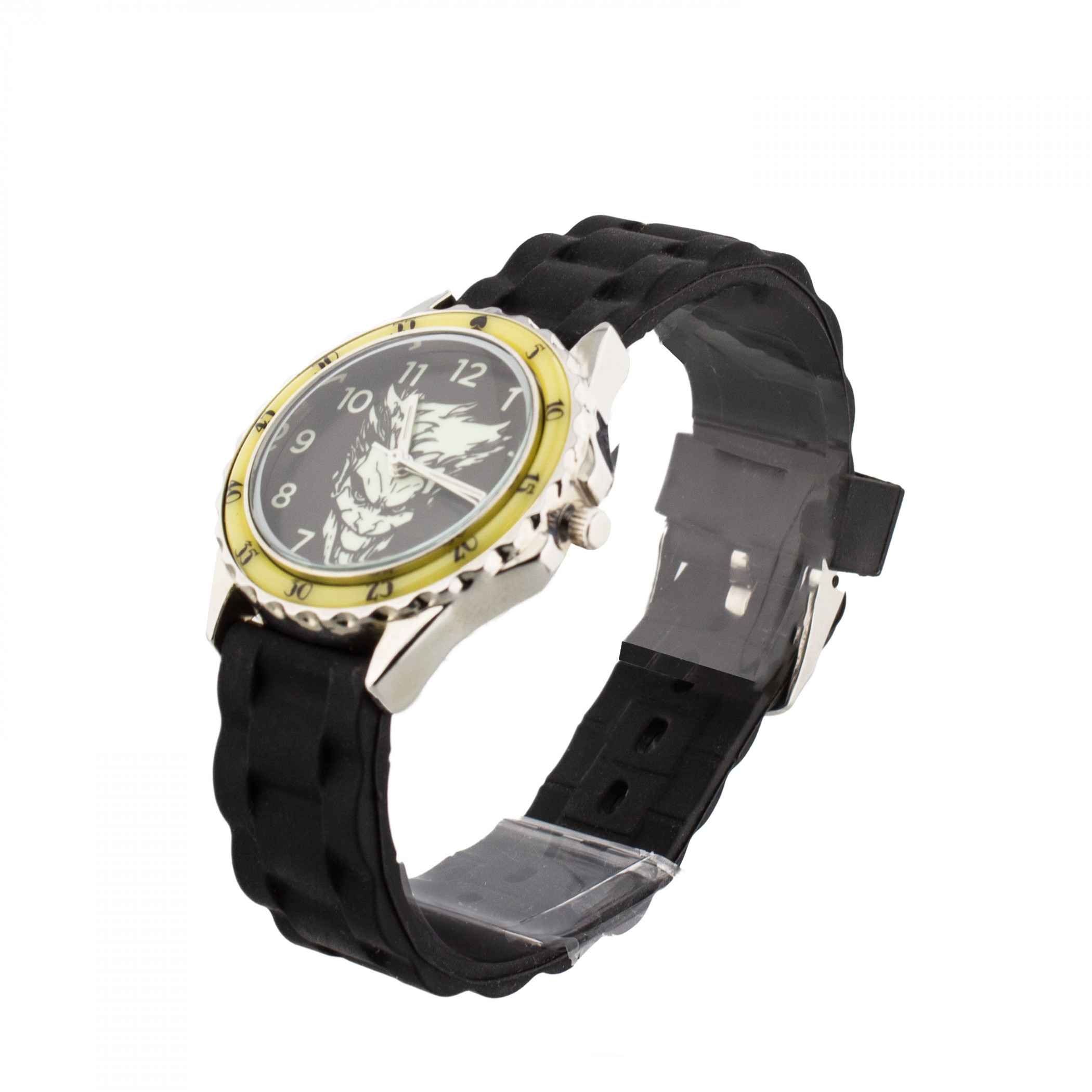 The Joker Wide Grin Analog Watch with Silicone Band, Black