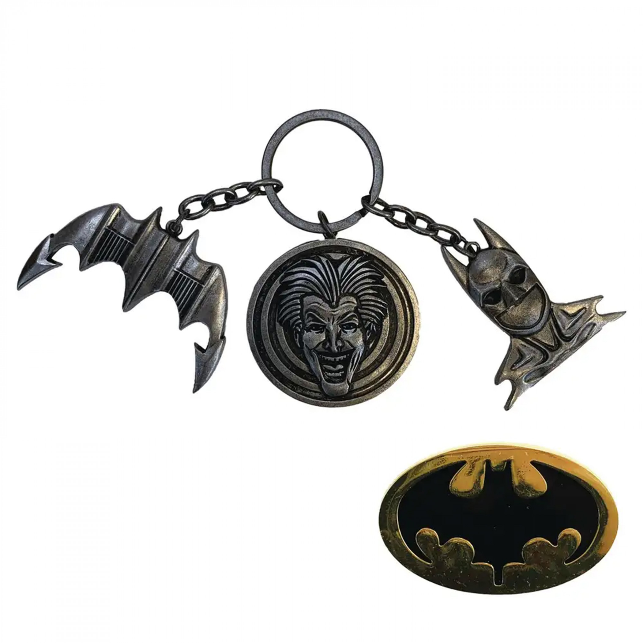 Batman 1989 CHS Keychain and Pin Set, Multi-Color