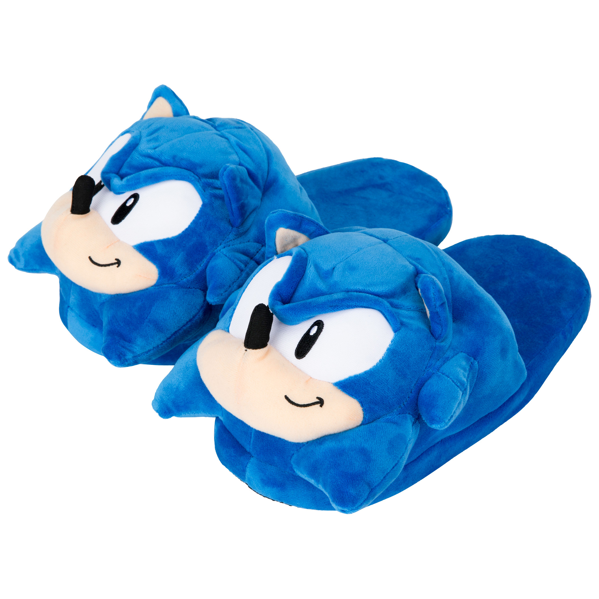 Sonic The Hedgehog 3D Face Plush Slippers, Blue