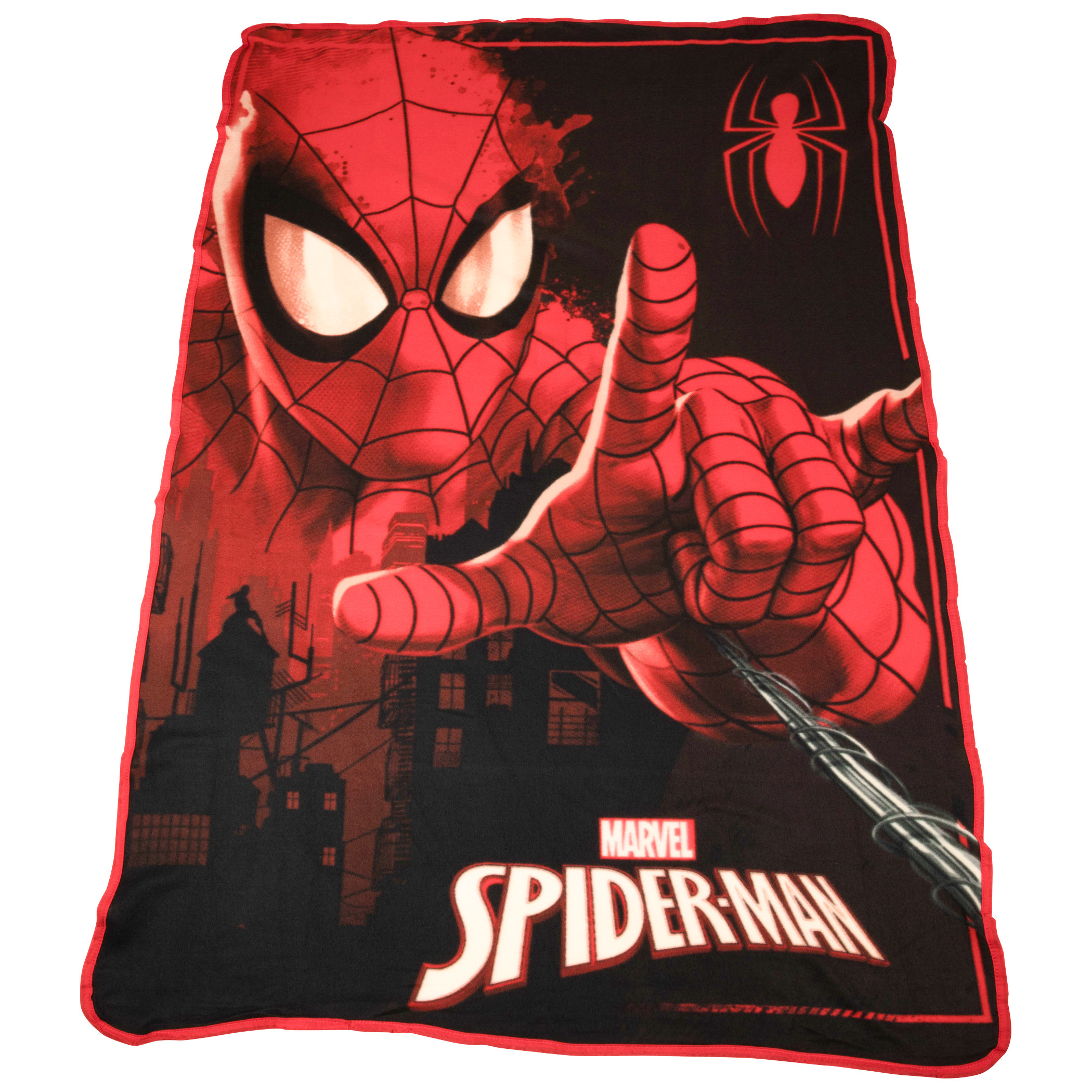 Spider-Man Water Color Fleece Throw Blanket, Black