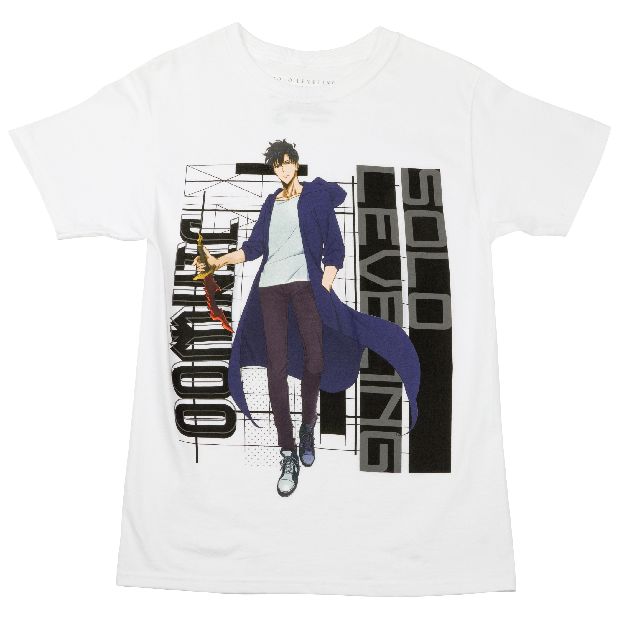 Solo Leveling Sung Jinwoo White Print T-Shirt, White