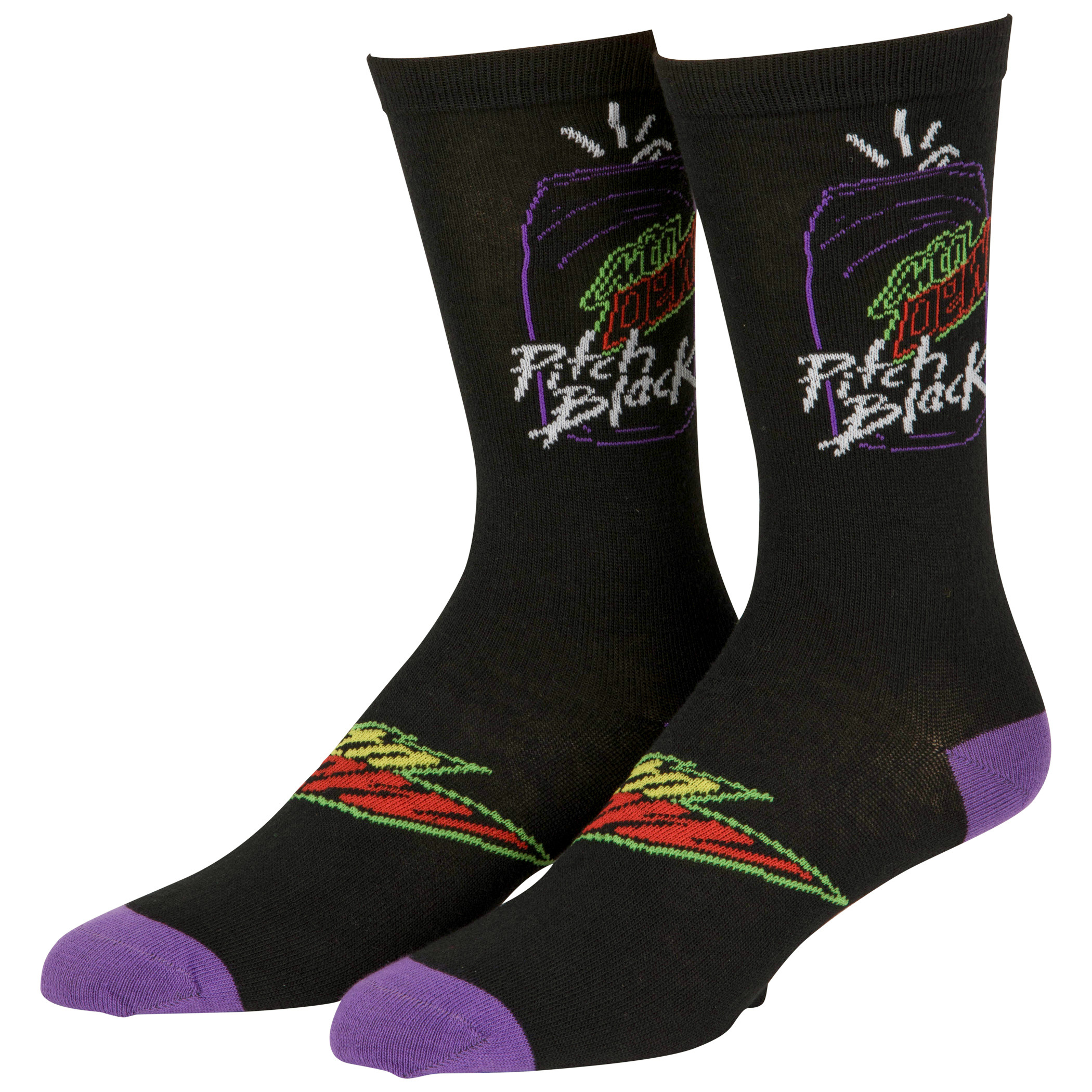 Mountain Dew Pitch Black Logo Crew Socks | Brew-Shirts.com