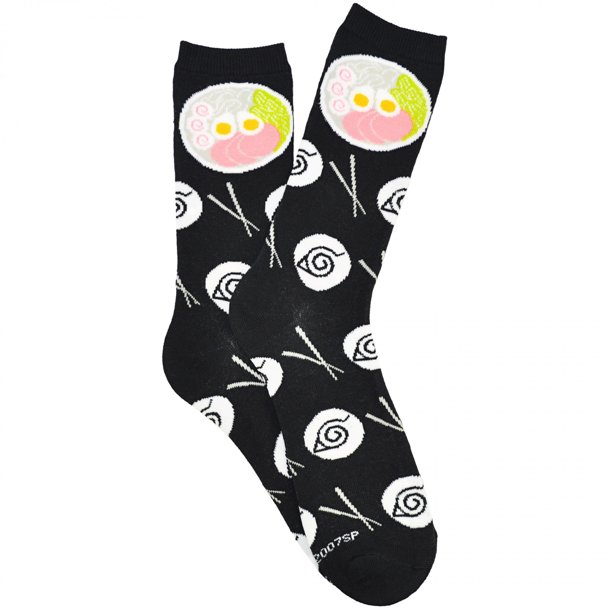 Naruto Shippuden Hidden Leaf Ramen Crew Socks, Black