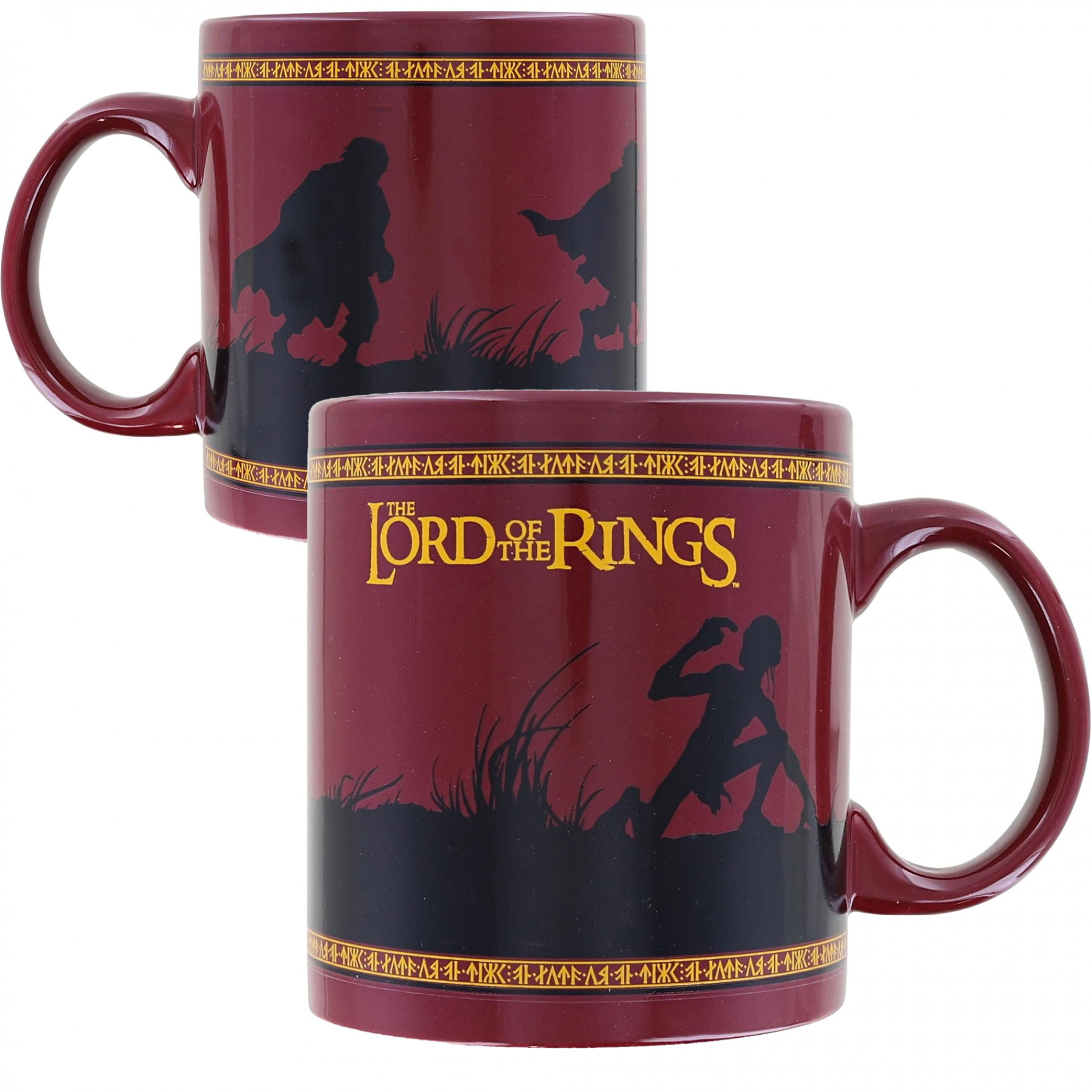 The Lord of the Rings Gollum Leading Frodo & Sam Silhouettes 20 Oz Mug, Multi-Color