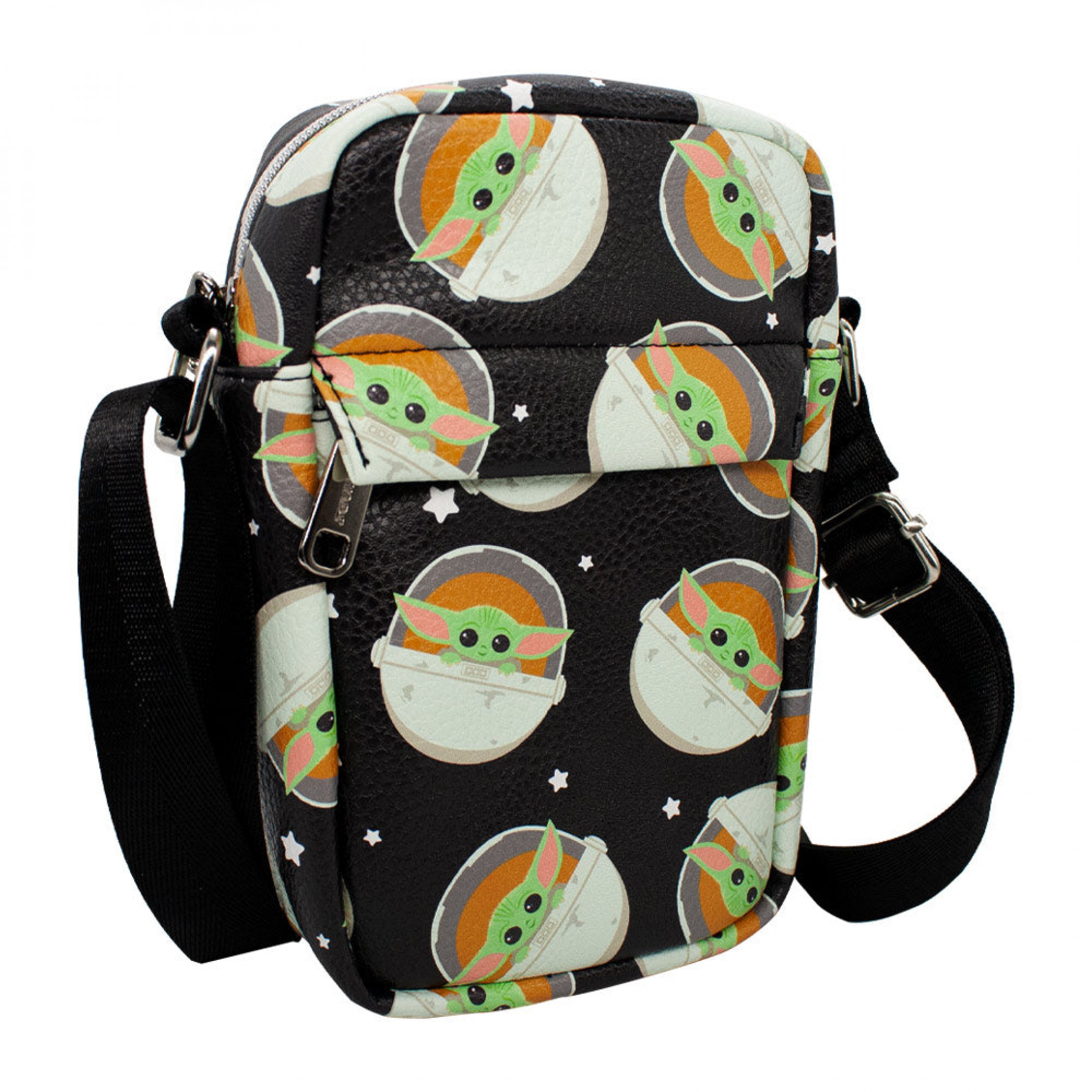 Star Wars the Mandalorian Chibi Grogu in Pram Pod AOP Crossbody Bag, Multi-Color