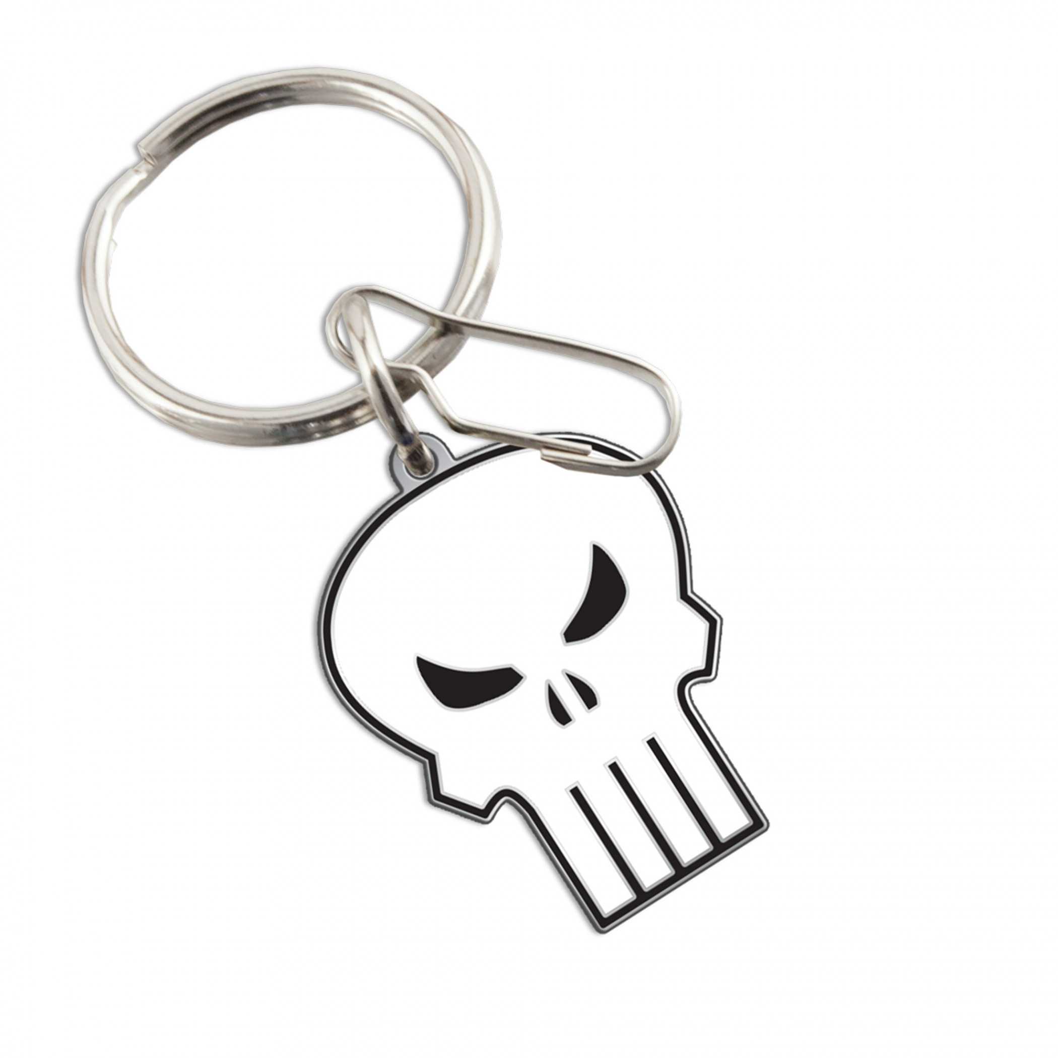 Marvel Comics The Punisher Logo Enamel Keychain, White