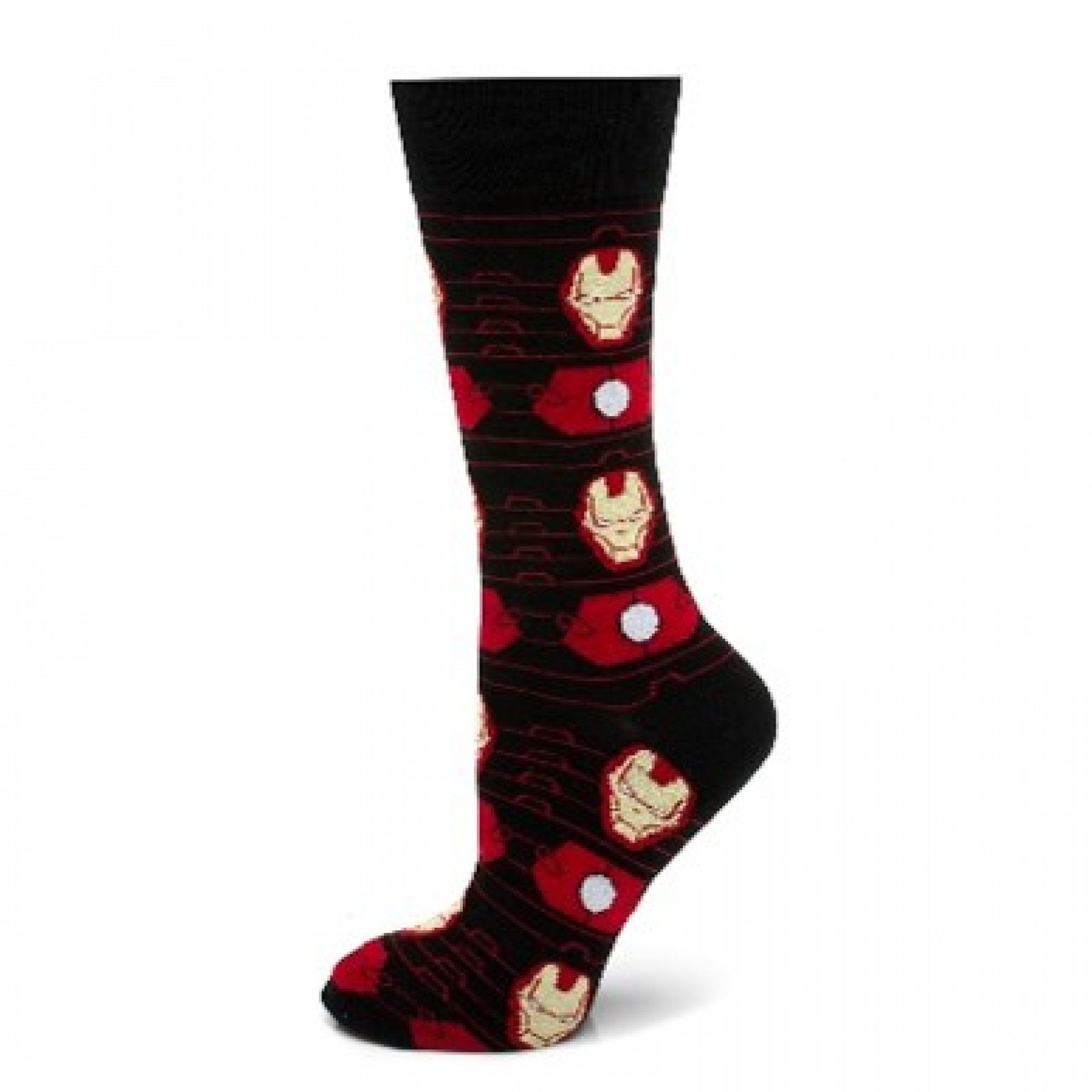 Iron Man Suit Striped Dress Socks, Black