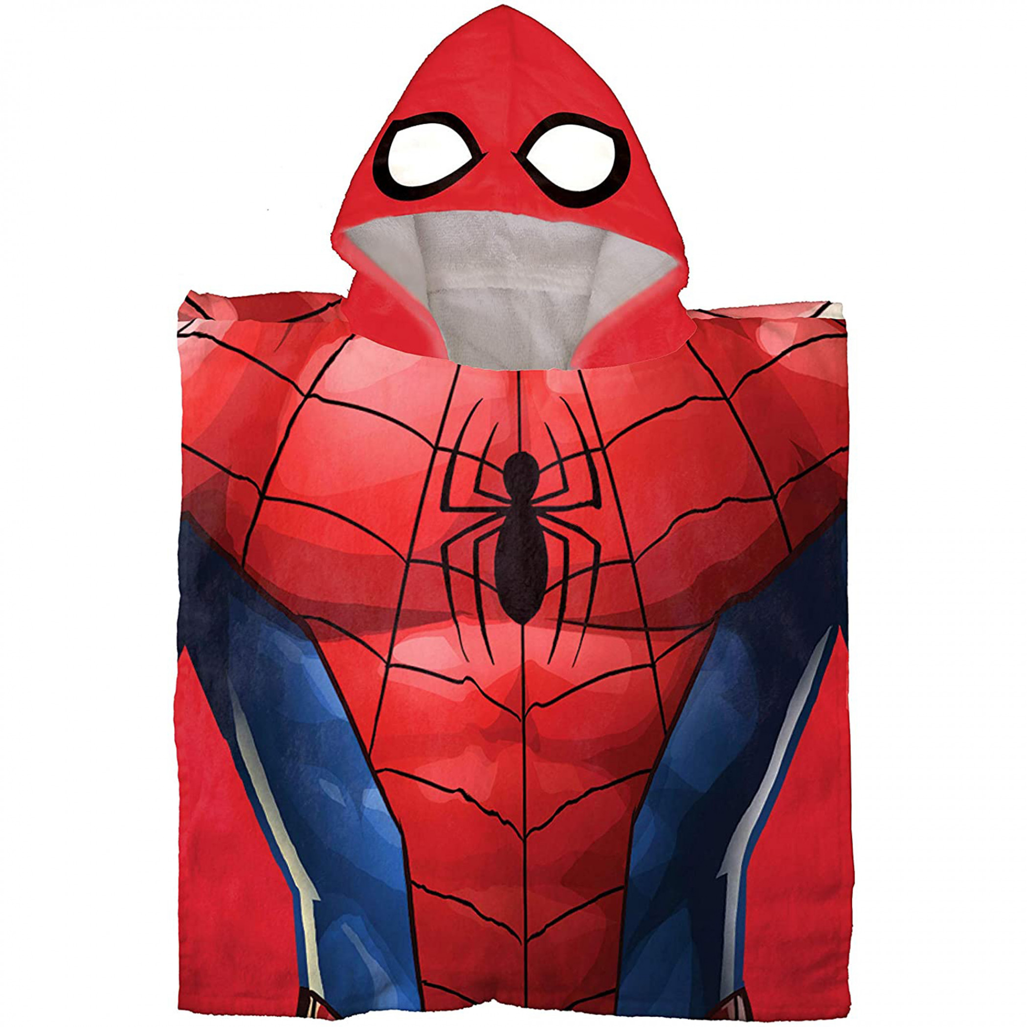 Spider-Man Kids Beach Towel Hooded Poncho, Red