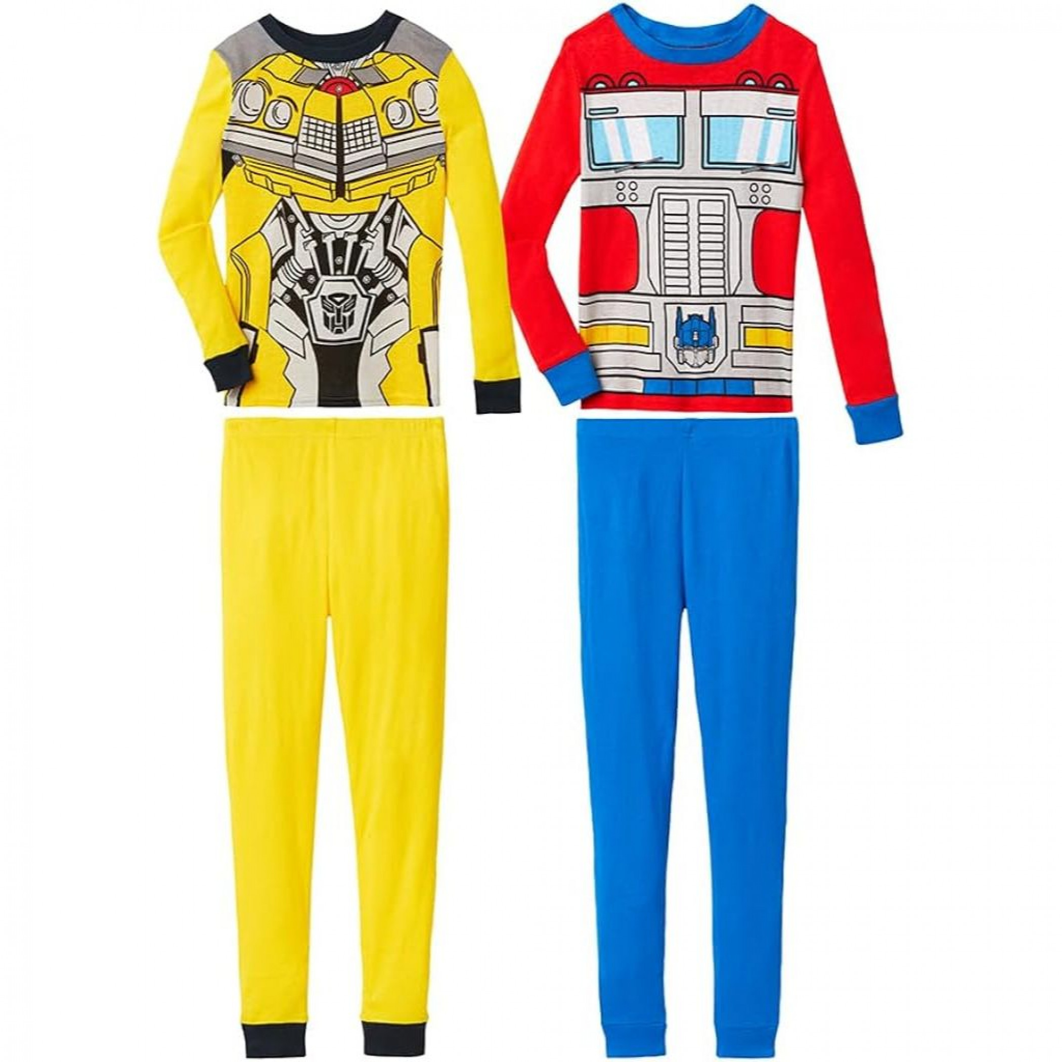 Transformers Bumblebee and Optimus Prime Boy's 4-Piece Pajama Set, Multi-Color