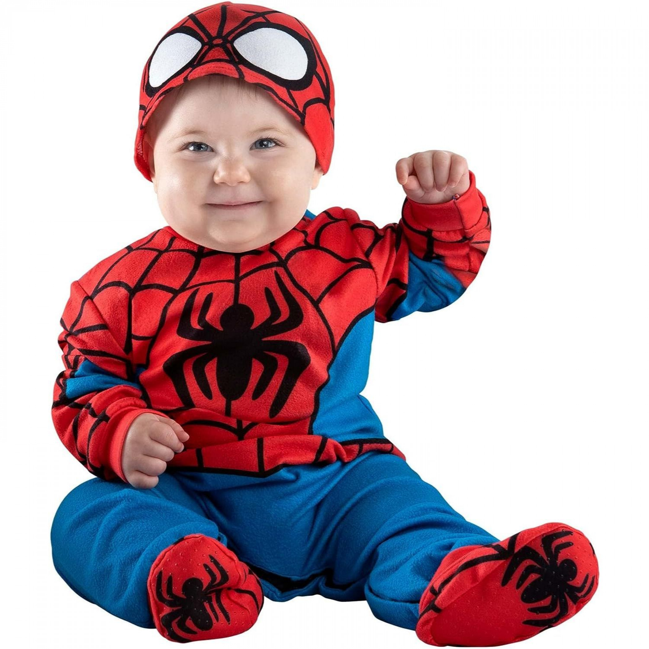 Spider-Man Infant Costume with Non-Slip Booties, Multi-Color