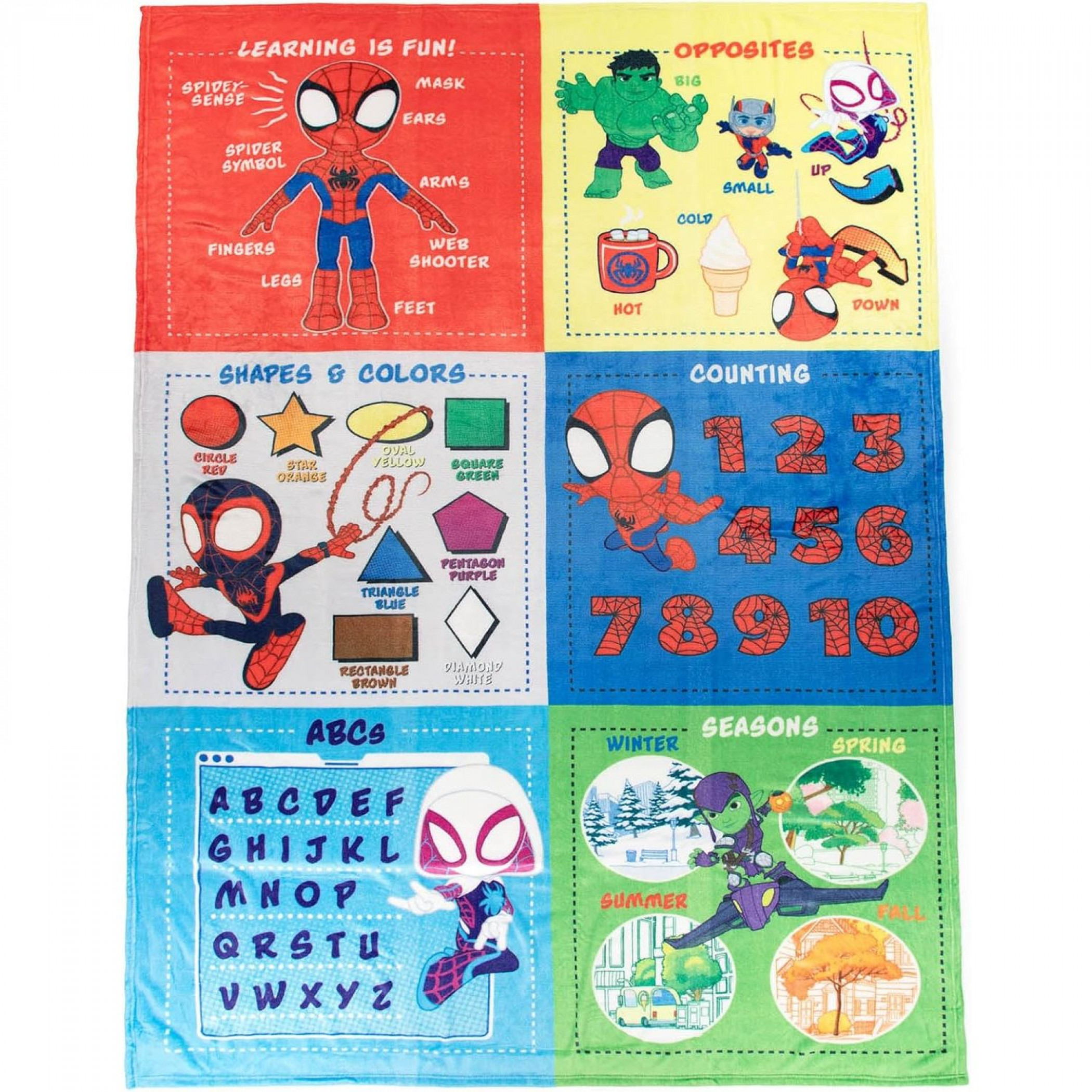 Spidey and His Amazing Friends Learning Blanket, Multi-Color