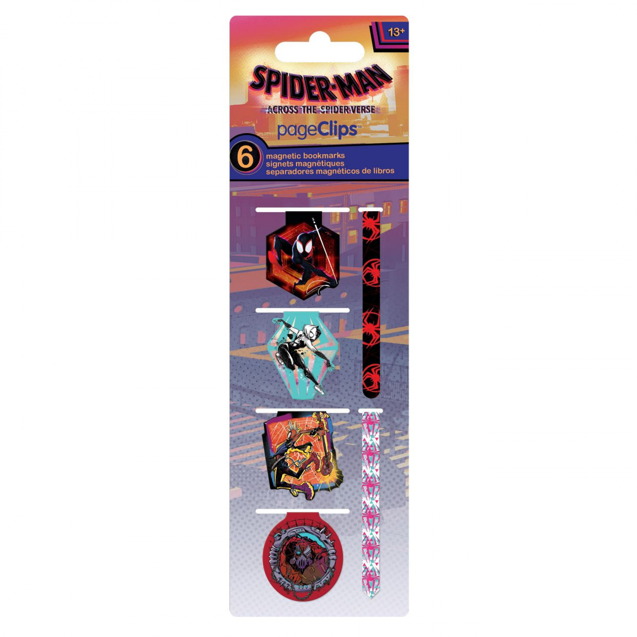 Spider-Man Across the Spider-Verse Magnetic Page Clip Bookmarks, Multi-Color