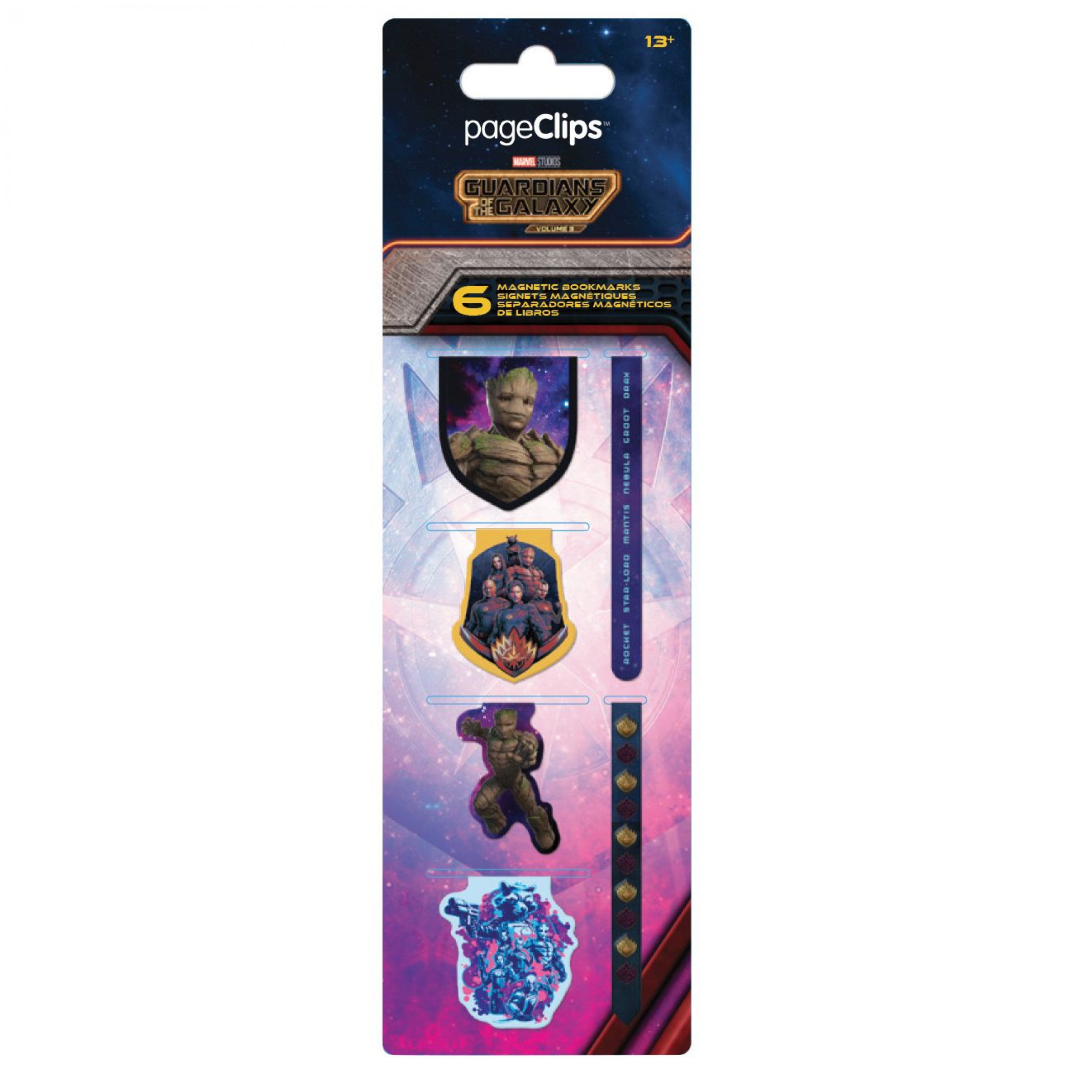 Marvel Guardians of The Galaxy Vol. 3 Magnetic Page Clip Bookmarks, Multi-Color
