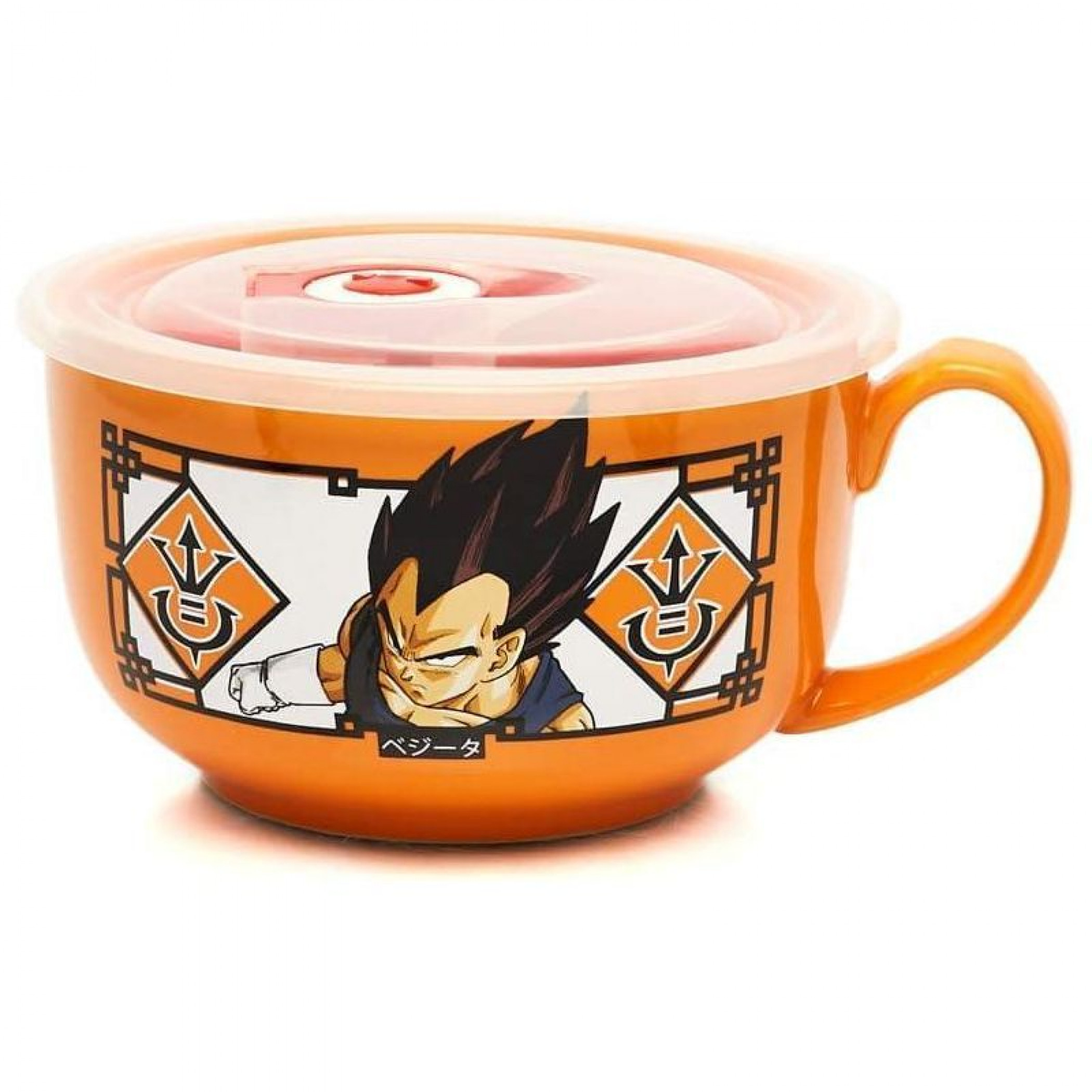 Dragon Ball Z Goku and Vegeta 24oz Soup Mug with Vented Lid, Orange