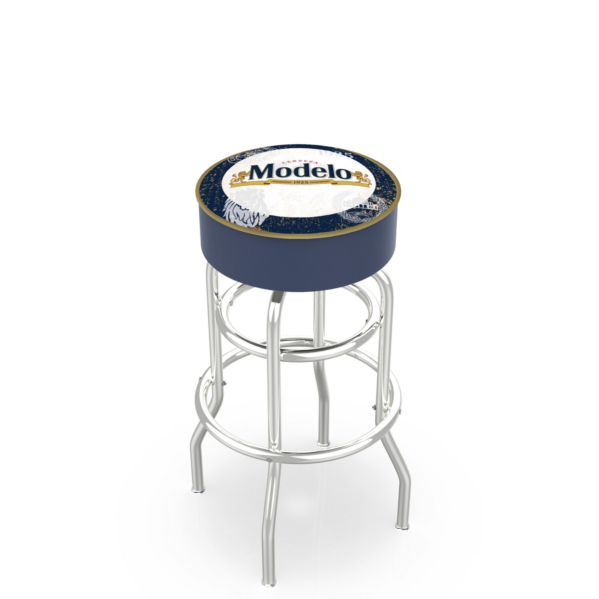 Modelo Especial Golden Lion Logo Swivel Bar Stool
