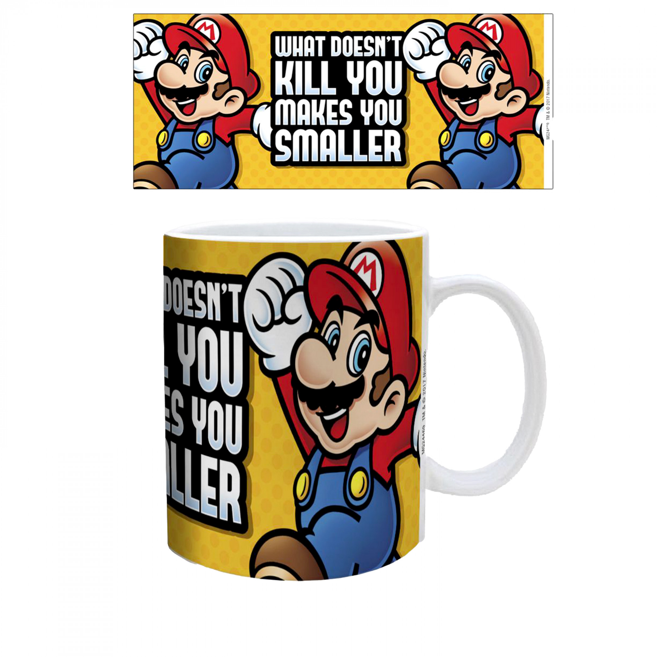 Super Mario What Doesn't Kill You Makes You Smaller 11 oz. Ceramic Mug, Multi-Color