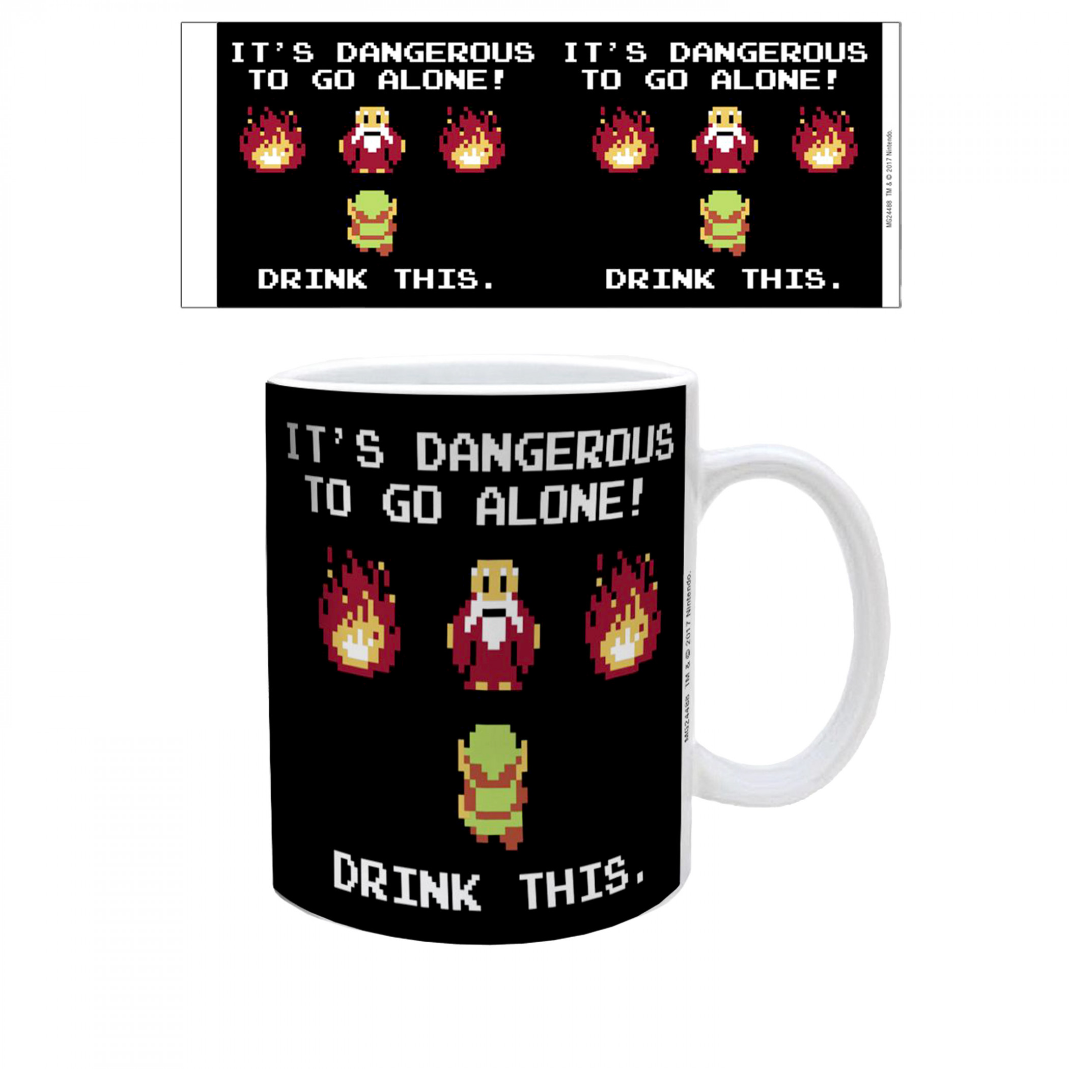 Zelda It's Dangerous To Go Alone Drink This 11 oz. Ceramic Mug, Black