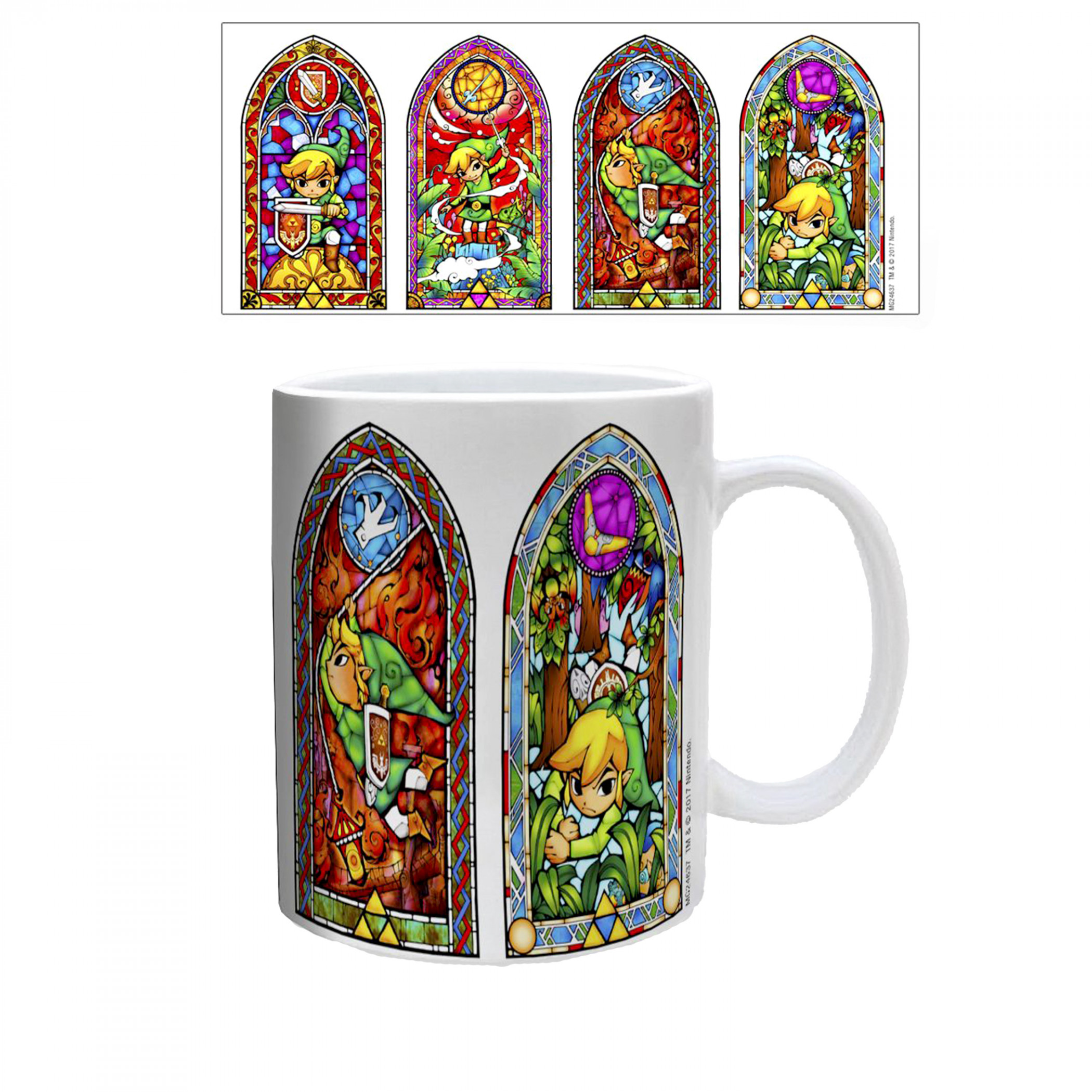 The Legend of Zelda Stained Glass Window 11 oz. Ceramic Mug, Multi-Color
