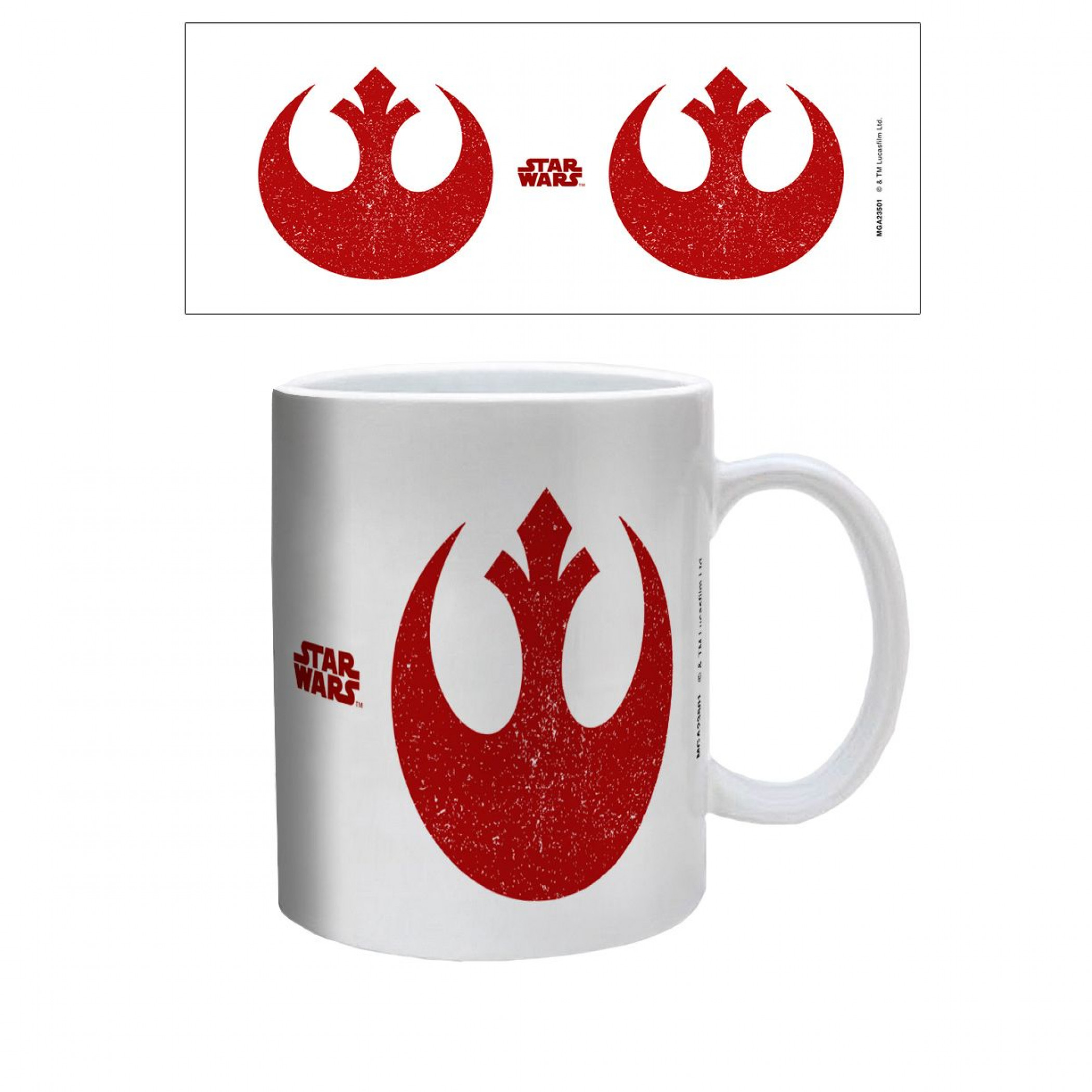 Star Wars Distressed Rebel Symbol 11 oz. Ceramic Mug, White
