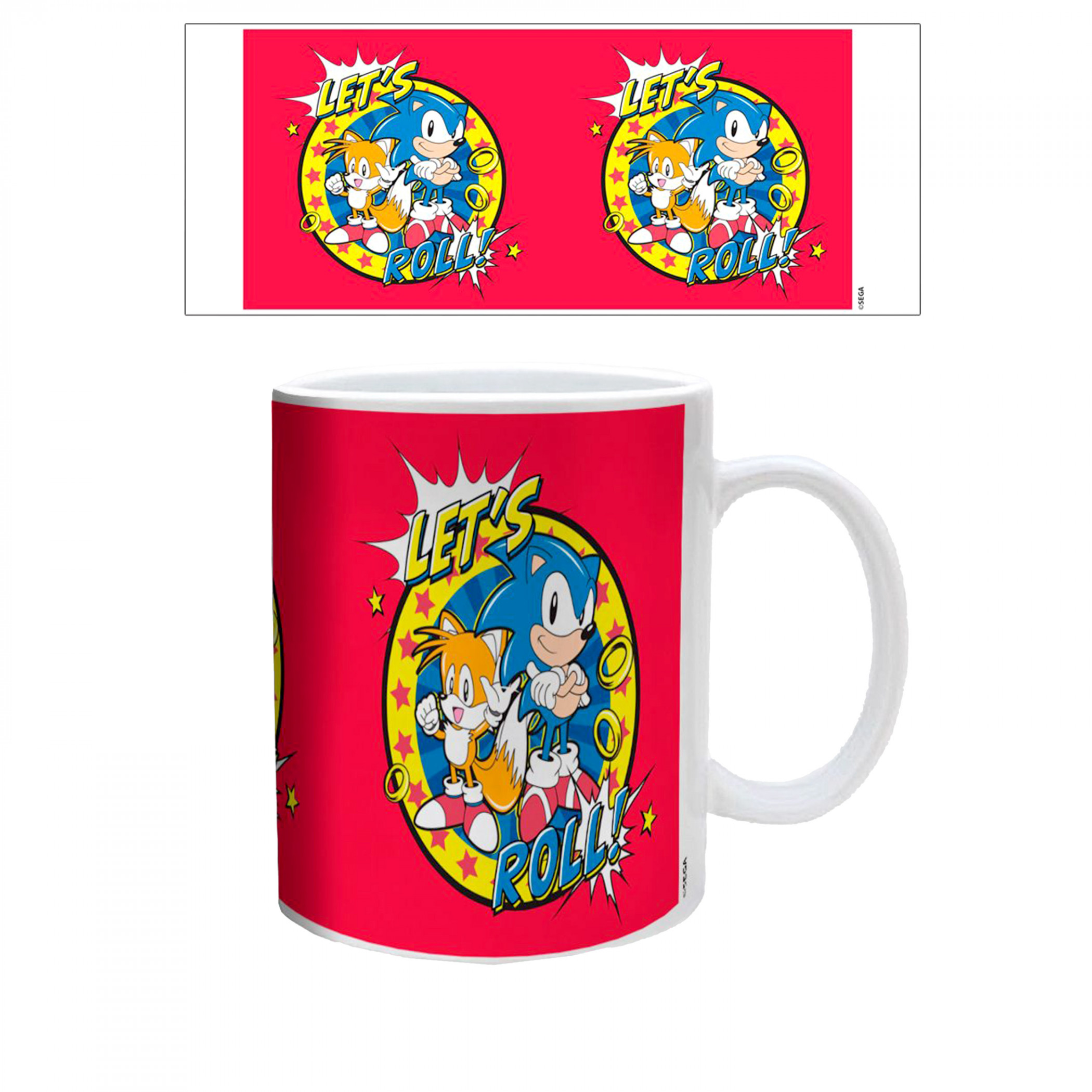 Sonic The Hedgehog Let's Roll 11 oz. Ceramic Mug, Red