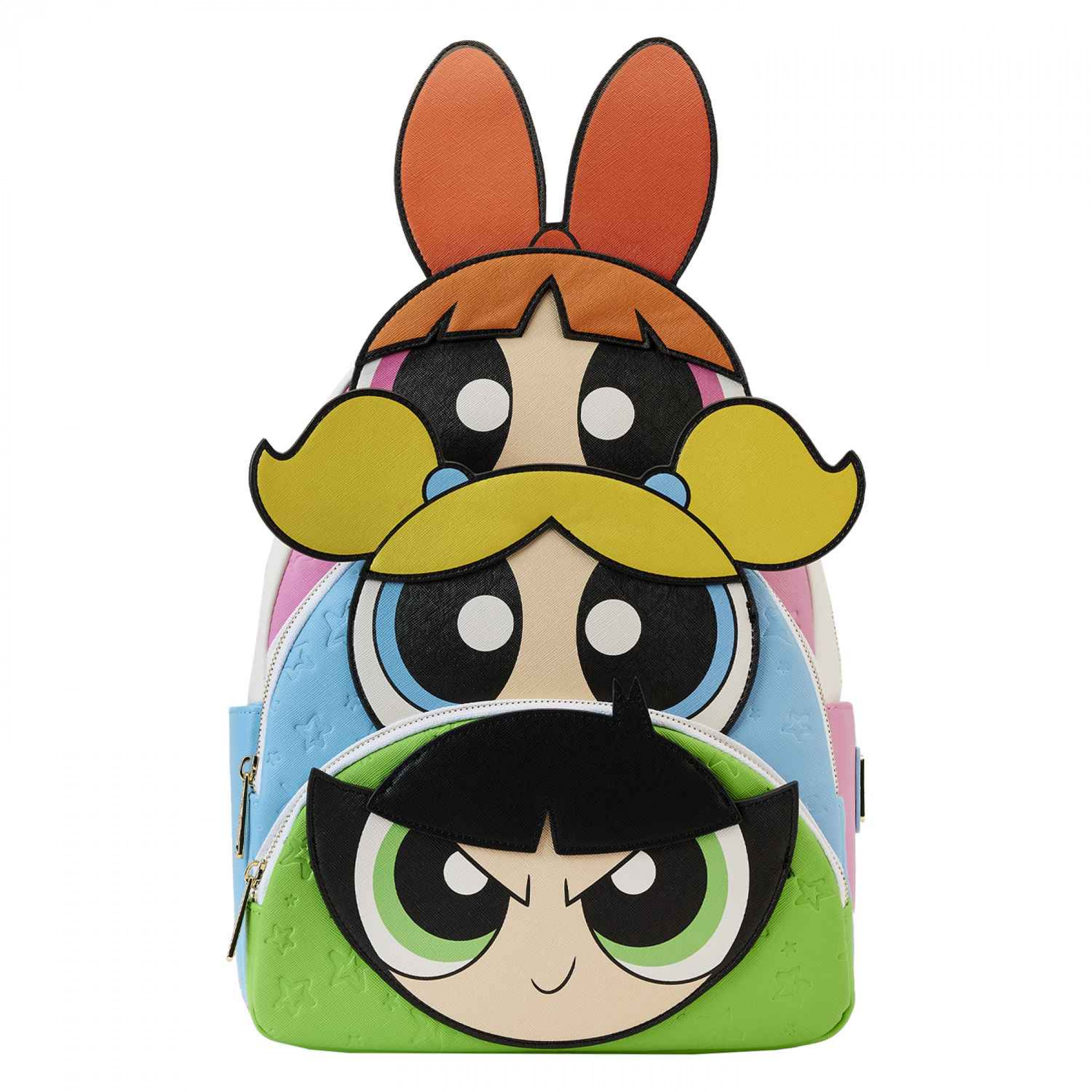 The Power Puff Girls and Mojo JoJo Mini Backpack By Loungefly, Multi-Color