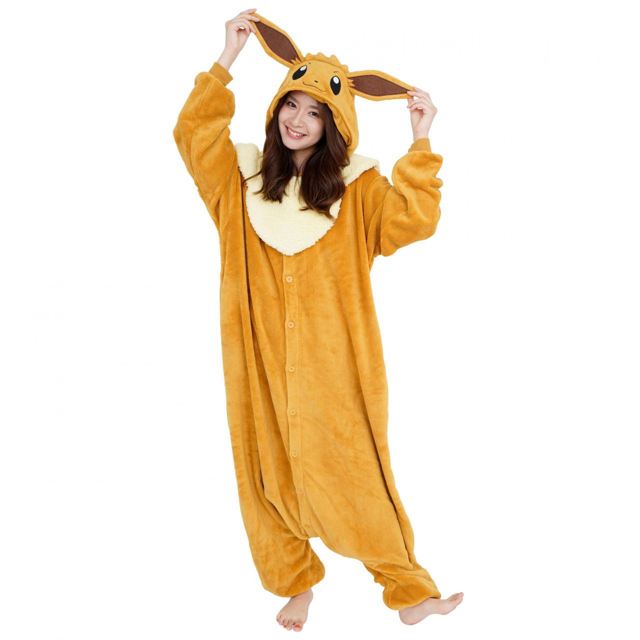 Pokemon Eevee Adult's Kigurumi, Brown