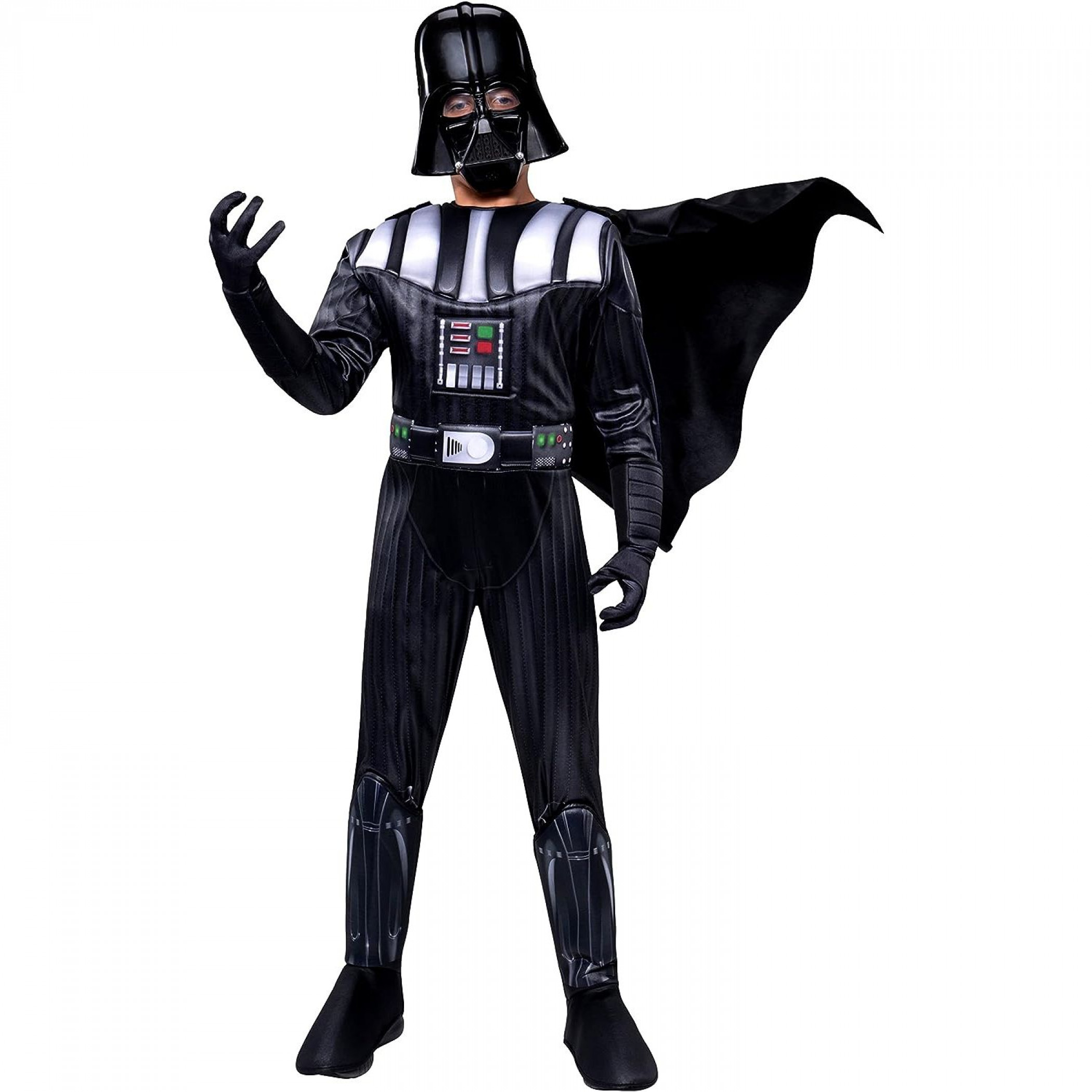 Star Wars Darth Vader Deluxe Muscle Jumpsuit Youth Costume with Cape, Black