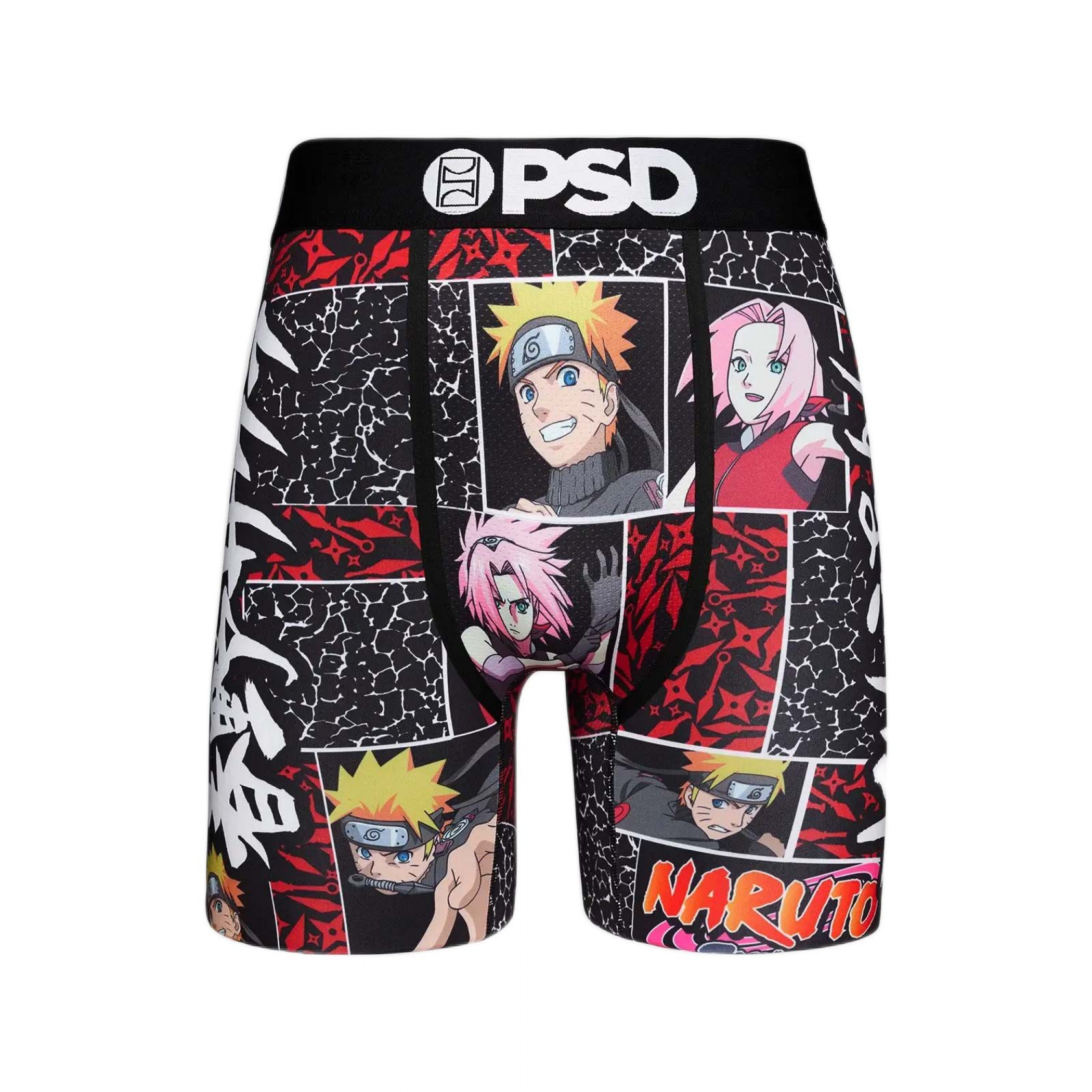 Naruto Sakura Duo PSD Boxer Briefs, Black