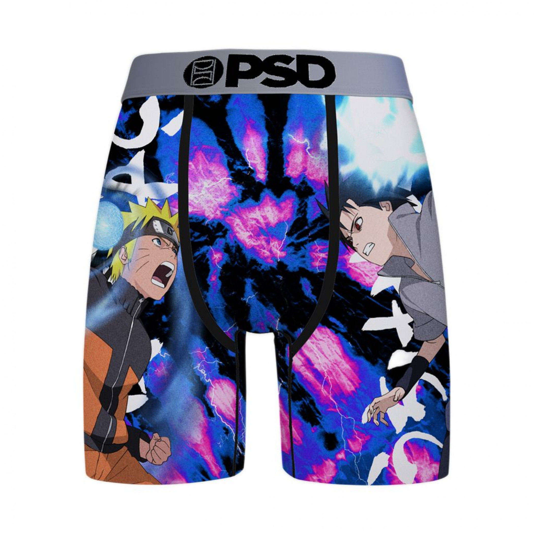 Naruto Vs. Sasuke Tie-Dye PSD Boxer Briefs, Multi-Color
