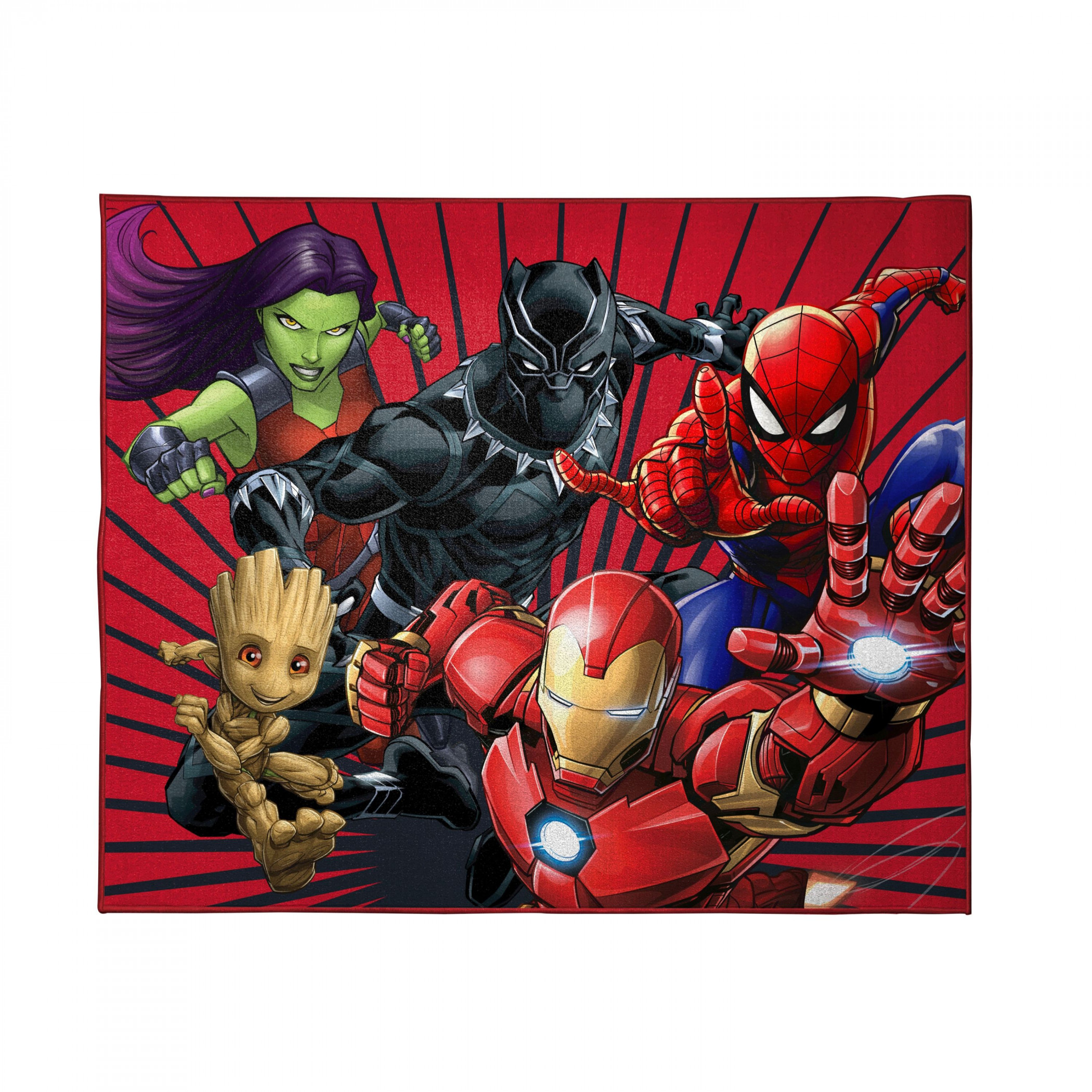 Marvel Heroes Ready for Action 52' x 69'  Rug, Red