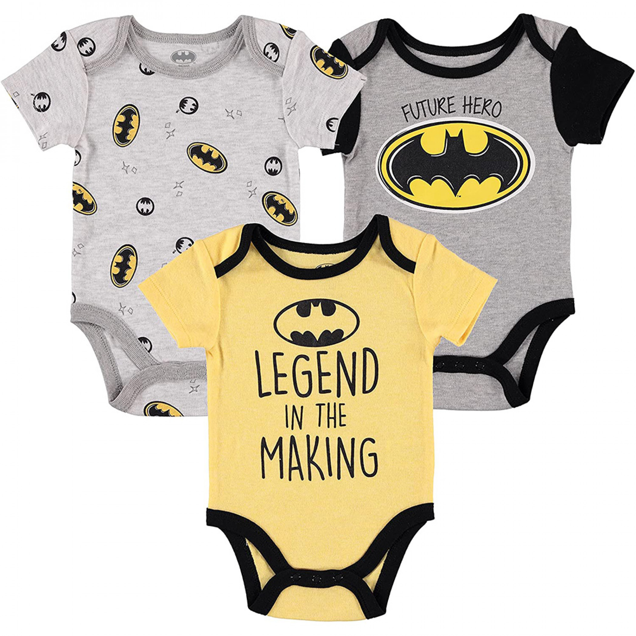 Batman Legend in the Making Infant Bodysuit 3-Pack, Multi-Color