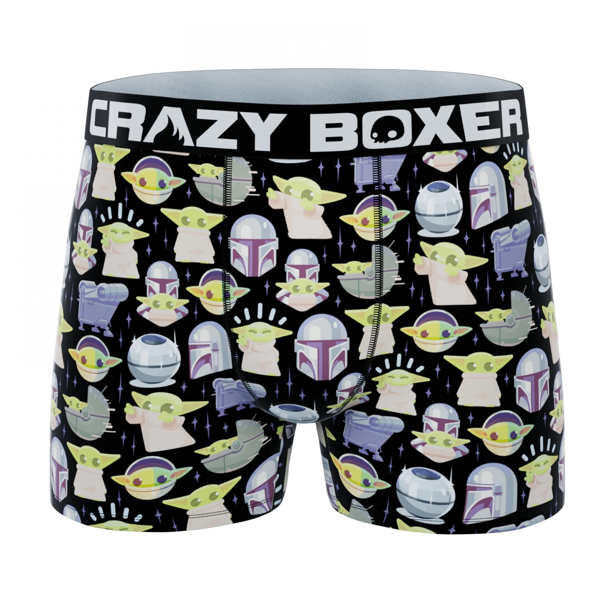 Crazy Boxer Star Wars Mando and Grogu Men's Boxer Briefs, Multi-Color
