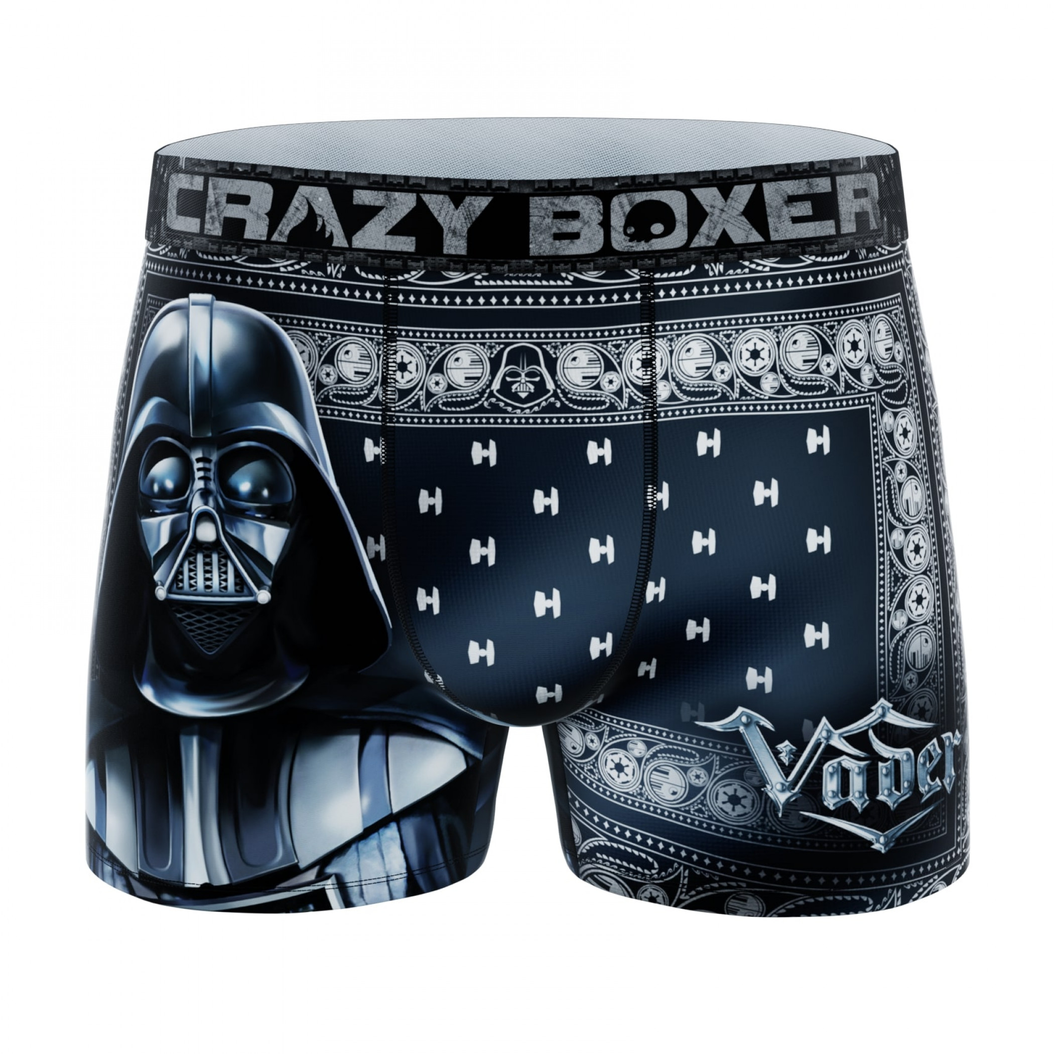 Crazy Boxer Darth Vader Ornate Men's Boxer Briefs, Black
