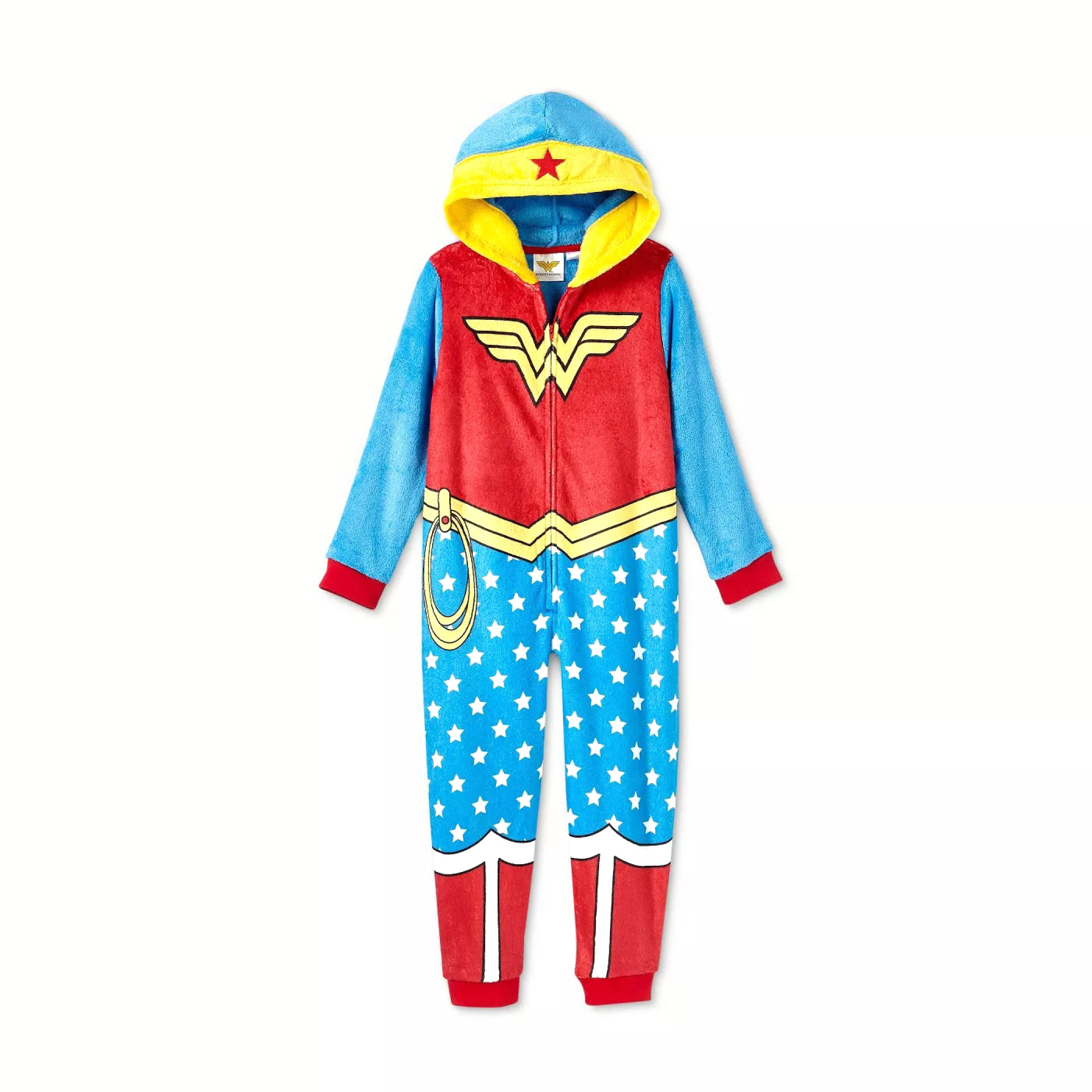Wonder Woman Girls Costume Union Suit, Multi-Color