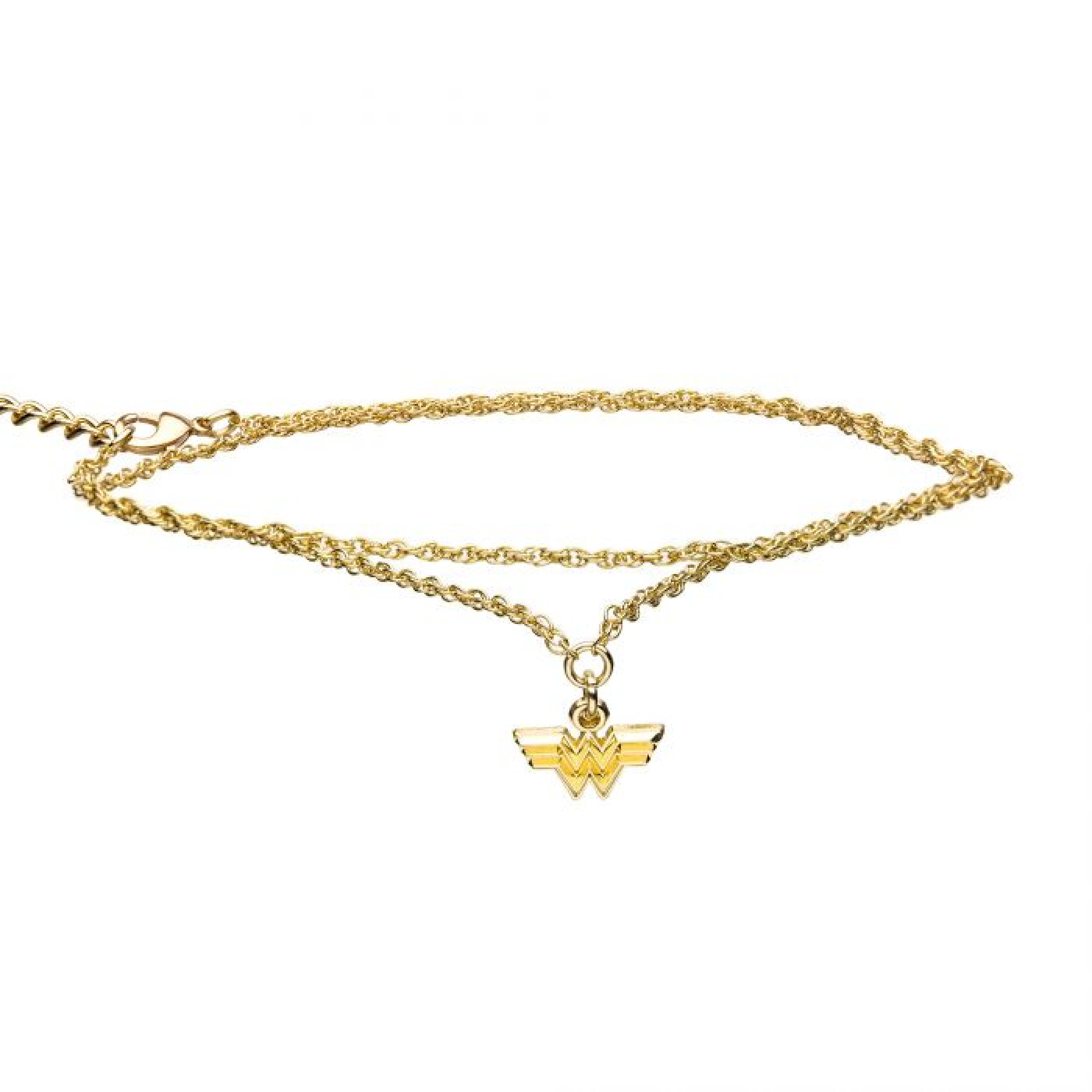 DC Comics Wonder Woman Logo Lasso Stainless Steel Bracelet, Gold