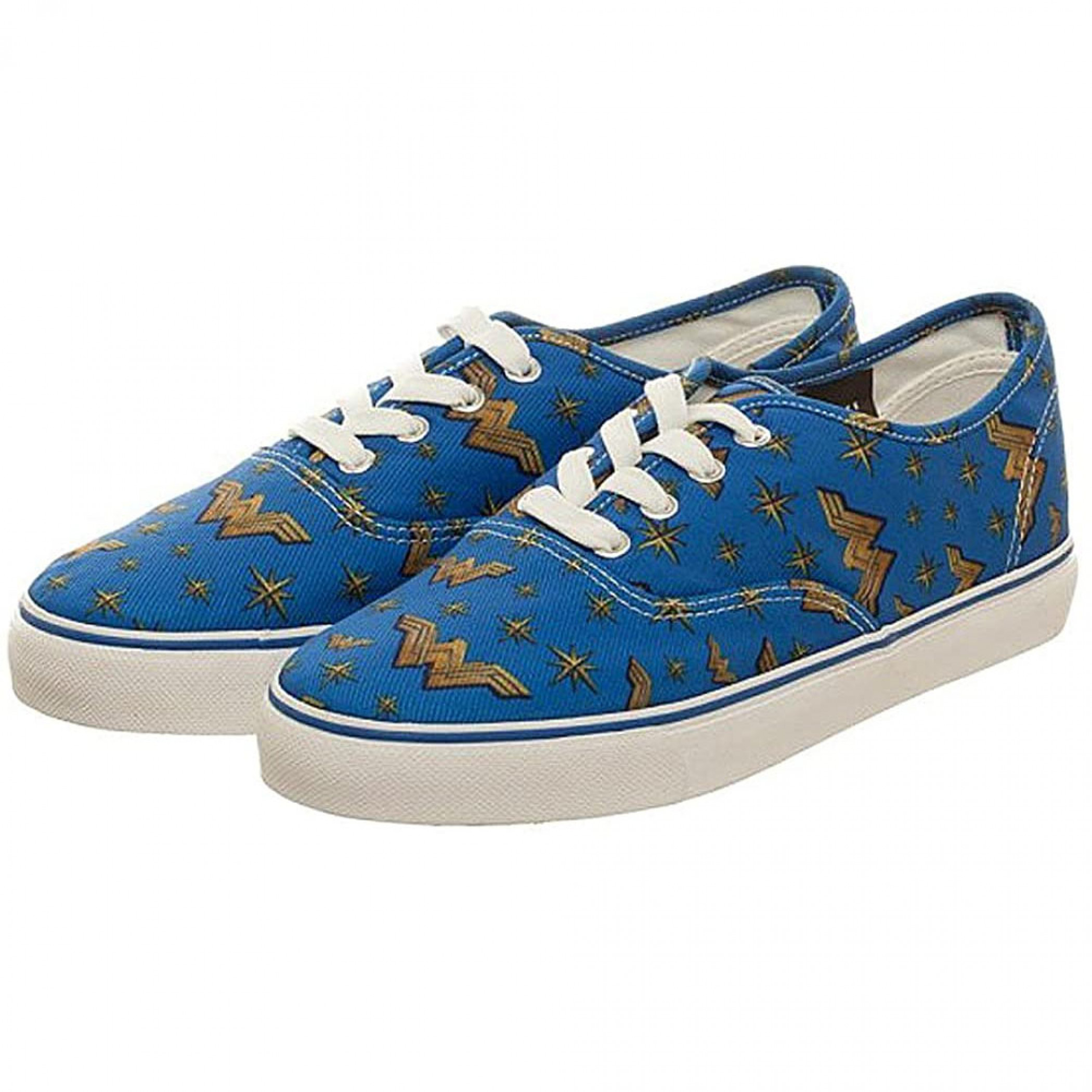 DC Comics Wonder Woman Symbols Deck Shoes, Blue