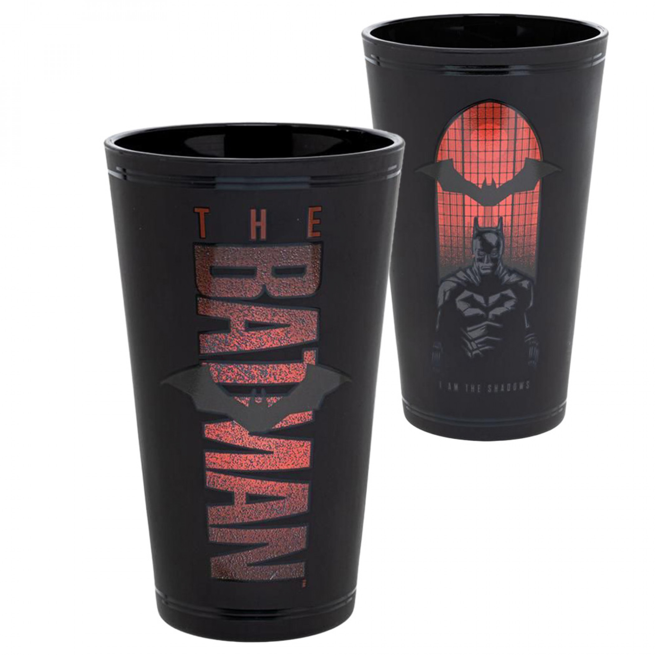 DC Comics The Batman Title Logo 14oz Matte Glass, Black
