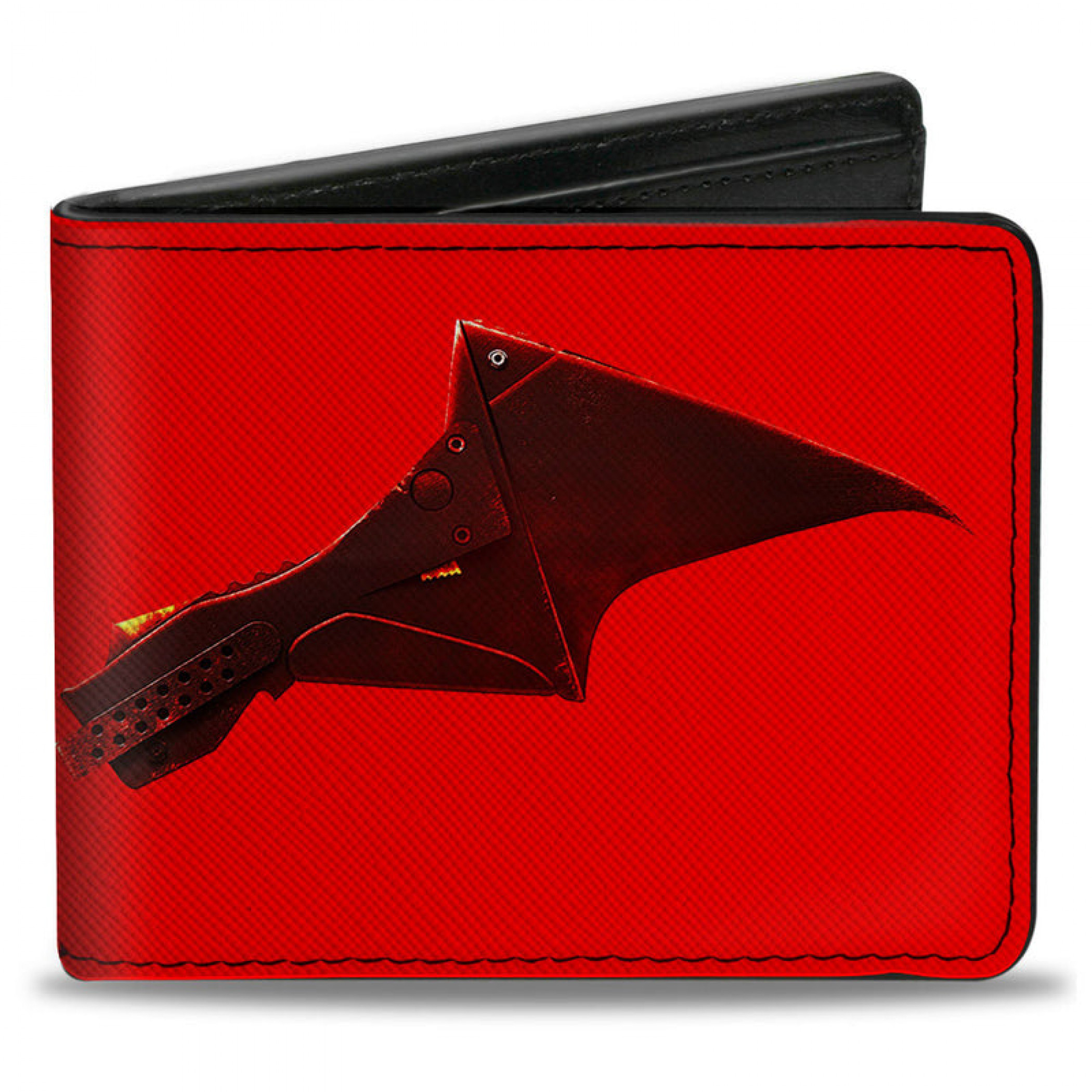 The Batman Movie Bat Wings Weathered Bi-Fold Wallet, Red