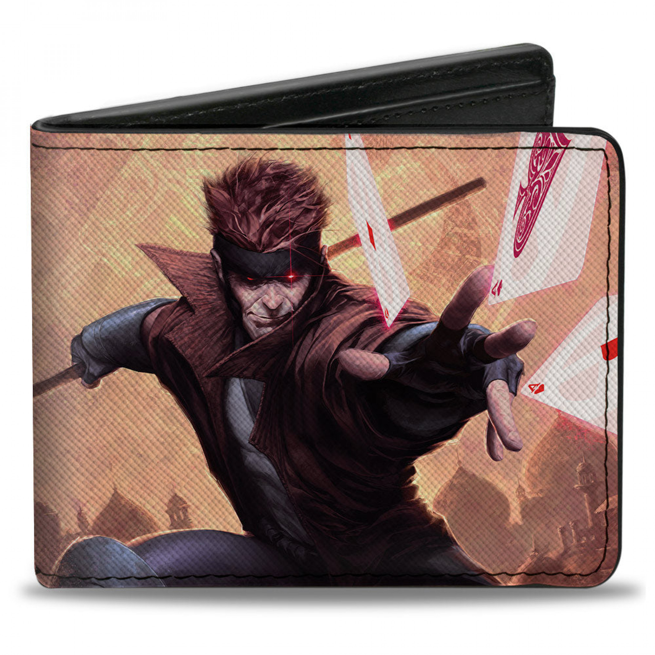 Gambit Action Cards Pose X-Men Bi-Fold Wallet, Multi-Color