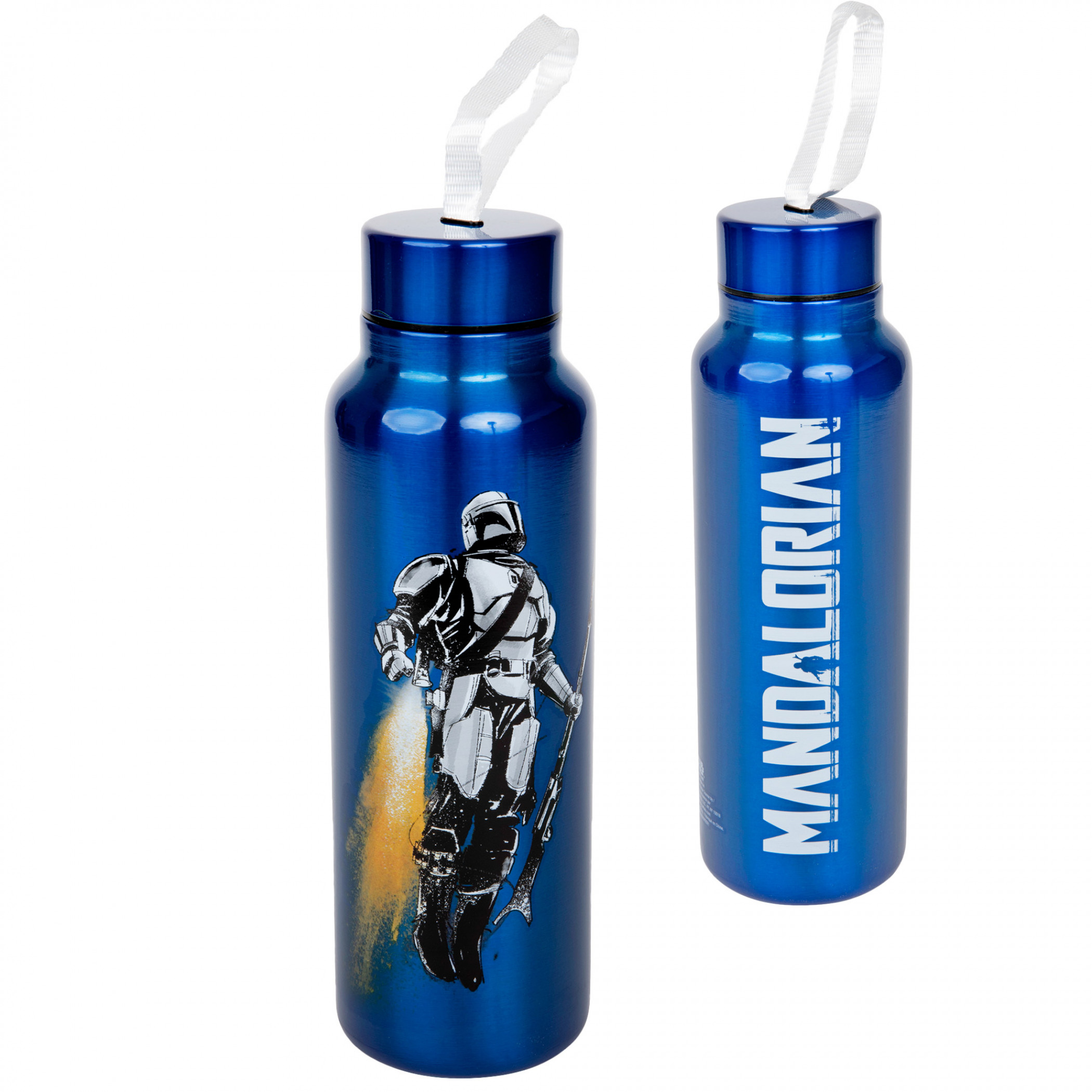 Star Wars The Mandalorian Blast Off 27oz Stainless Steel Water Bottle, Blue