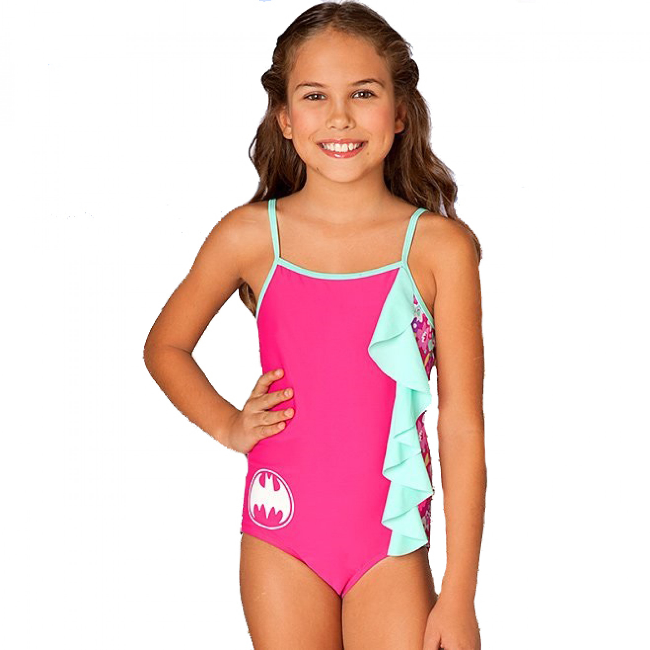 Bat Bloom Cascade Toddler One Piece Swimsuit, Pink